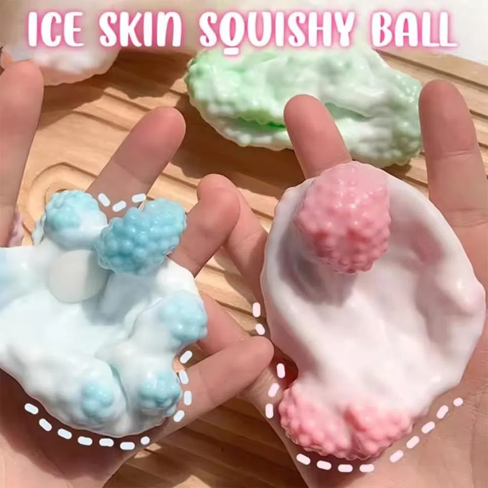 Palle Di Stress Crocante, Palle Squishy Della Pelle Di Ghiaccio Rimbalzo Lento, Fidgets Squishy Piccoli Fidget Giocattoli, Crocante Lenta Rimbalzo Stretta Formabile (4pcs ABCD)