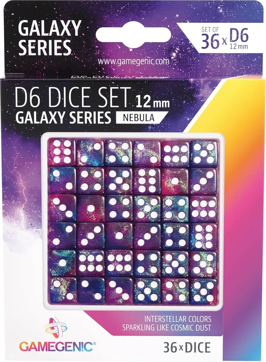 Set di dadi 6 lati Nebula 12 mm (36 pezzi)