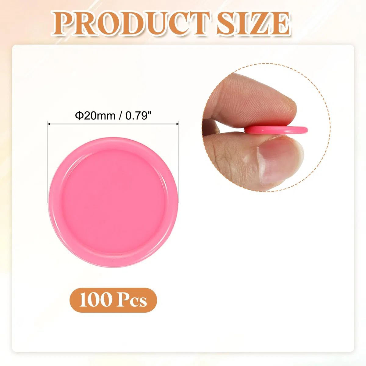 QUARKZMAN 100Pezzi 0.8 Pollici Chip Di Plastica Per Poker, Mini Chip Per Bingo Contatori Per Apprendimento Dischi Per Conteggio Segnapunti Gettoni Opachi Per Giochi, Rosa