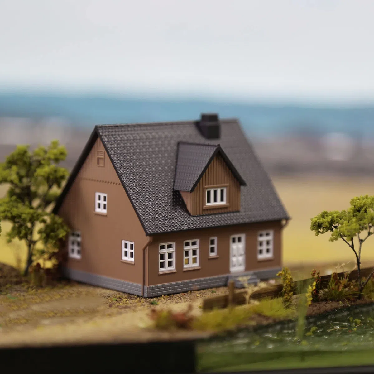 Evemodel 1 pezzo 1:160 Traccia N Case, set di modellismo per casa indipendente, gazebo Break accessorio per la decorazione del modellino ferroviario (nero)