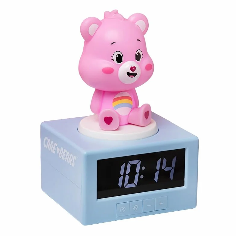 Paladone, Sveglia digitale con Allegrorsa rosa dei Care Bears (Orsetti del Cuore) con luce notturna e musica, con licenza ufficiale, decorazione per camera da letto, alimentata a batteria