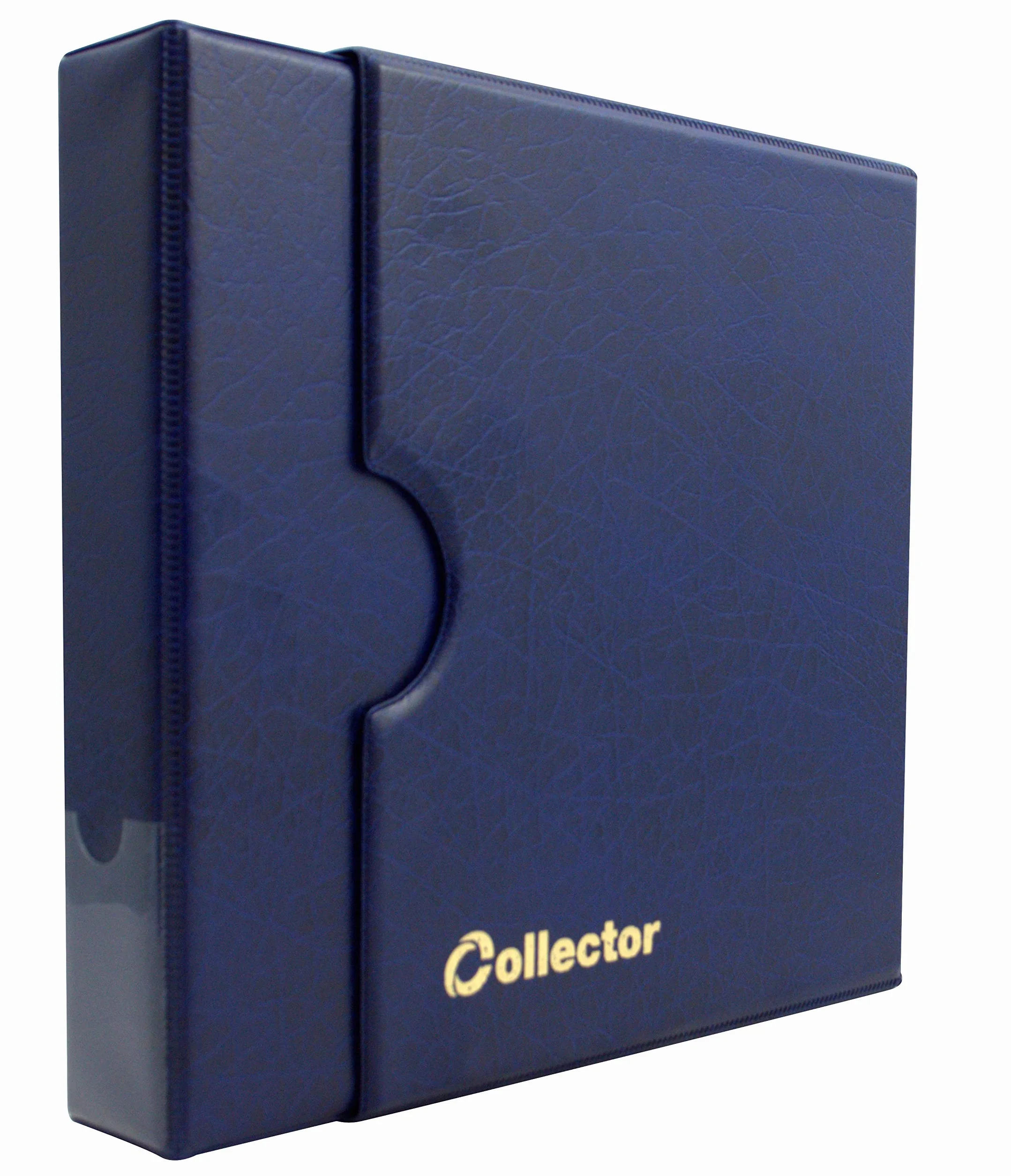 COLLECTOR Album di Monete con Custodia da Collezione, per Monete di Varie Dimensioni - con Diverse Pagine munite di divisori con Elenco Album con Etui per 221 Monete Blu