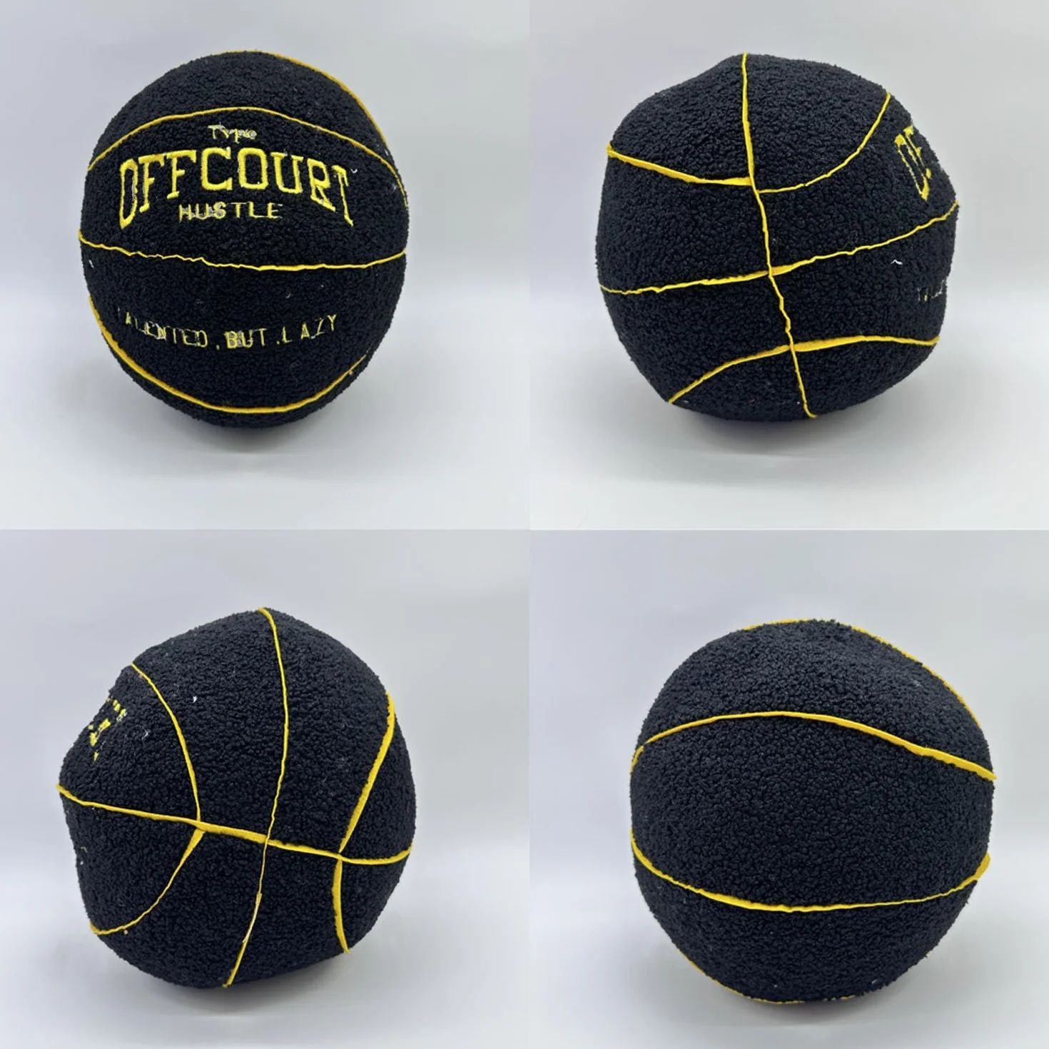 Offcourt Basketball Pillow, 25cm/9.5in Cuscino Basket Offcourt, Fluffy Soccerball Basketball Football Shaped Cuscino di Peluche, Sport Cuscini di Lancio, per Decorazione Camera