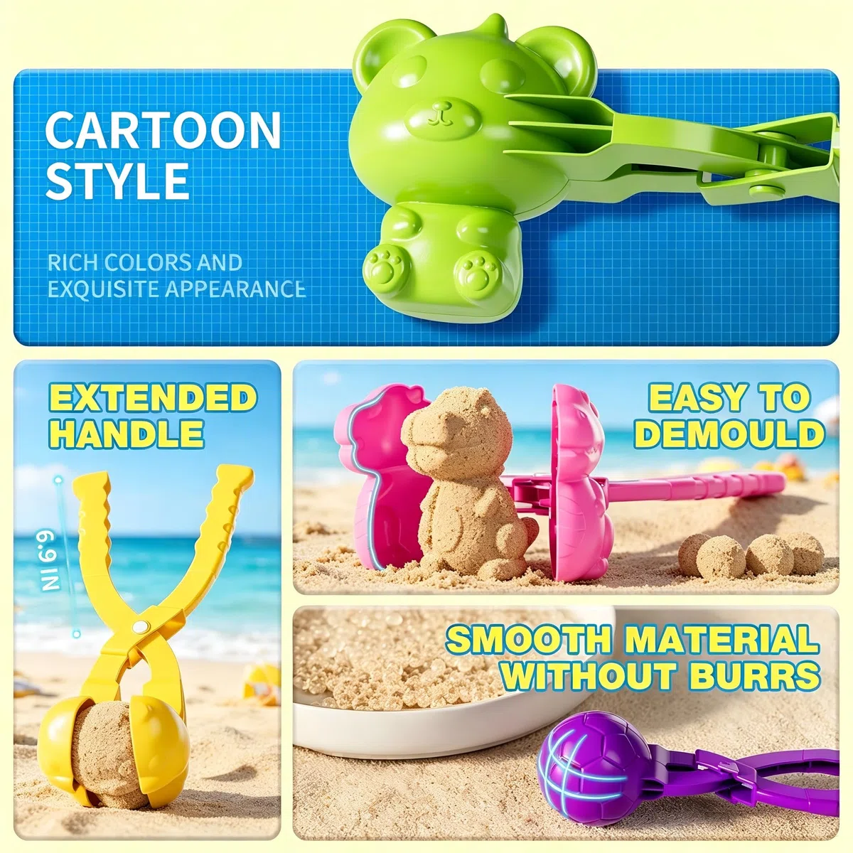 Set di giocattoli da spiaggia da 21 pezzi con fermagli, stampi e 2 pale, giocattolo estivo per bambini di età compresa tra 3 e 5 anni, regalo di Natale e di compleanno