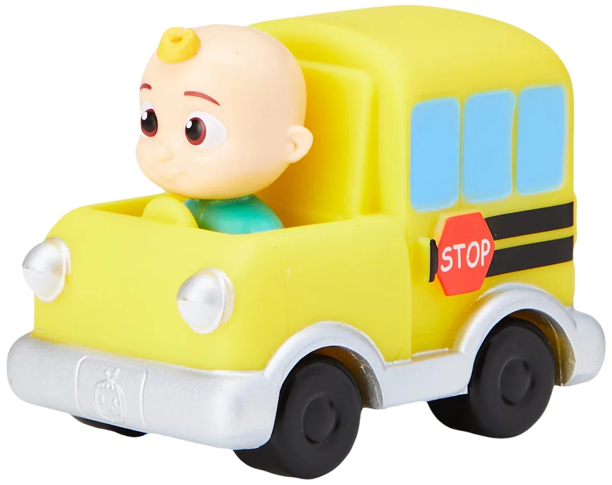 CoComelon JJ Melon Mini veicolo - Caratteristiche JJ integrato in scuolabus giocattolo auto - Giocattoli per bambini, bambini e bambini in età prescolare