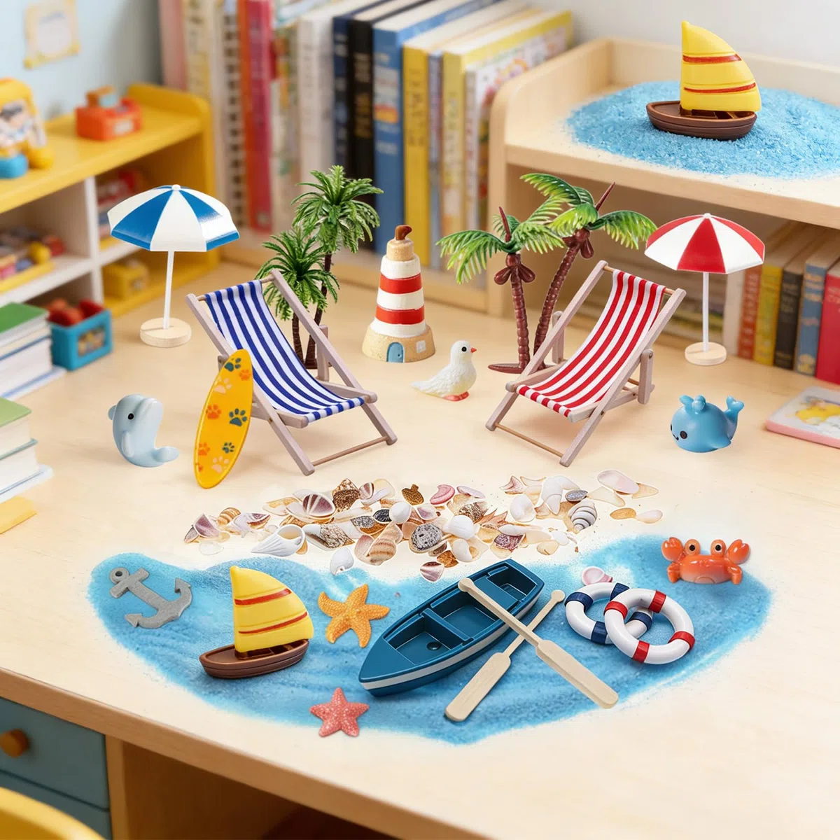 21 pezzi spiaggia microlpaesaggio in miniatura decorazione
