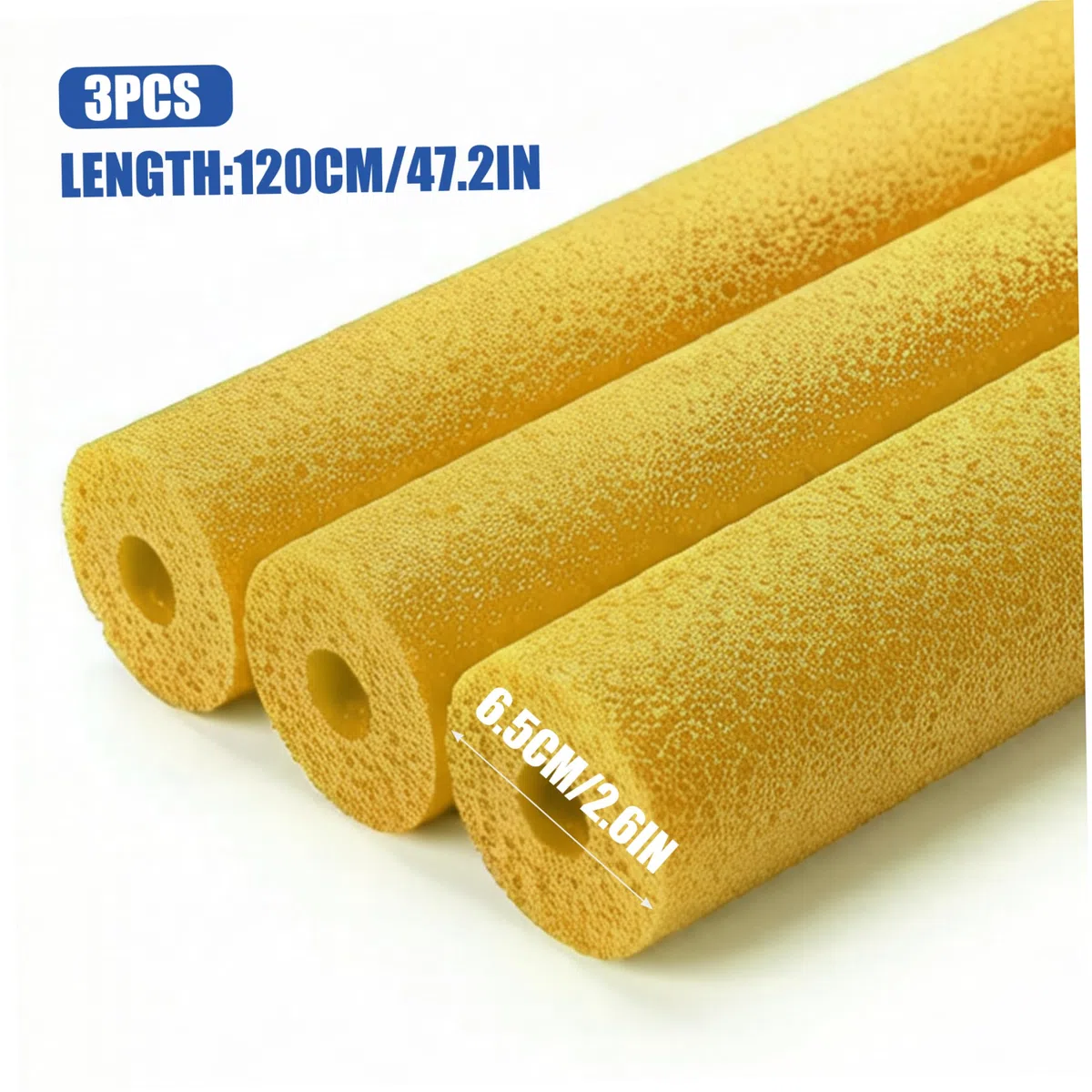 Jumbo Pool Noodles Red Foam Swim Noodles – Confezione da 3 Jumbo Pool per giochi di ginnastica e benda per bambini, 59 pollici