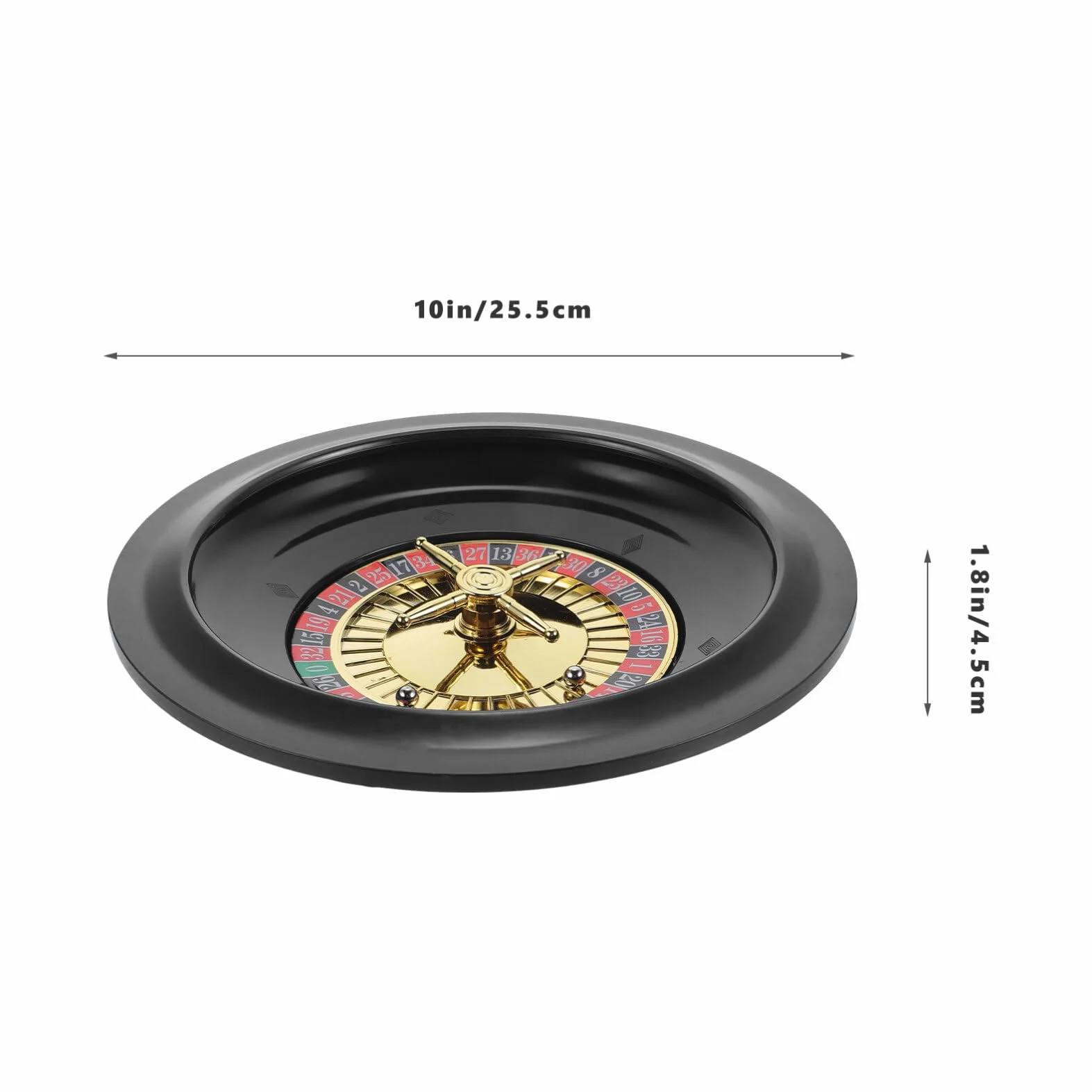 Ifundom Ruota della Roulette da 10 Pollici - Gioco da Poker da Tavolo Russo Rotante in Plastica - Prop per Feste