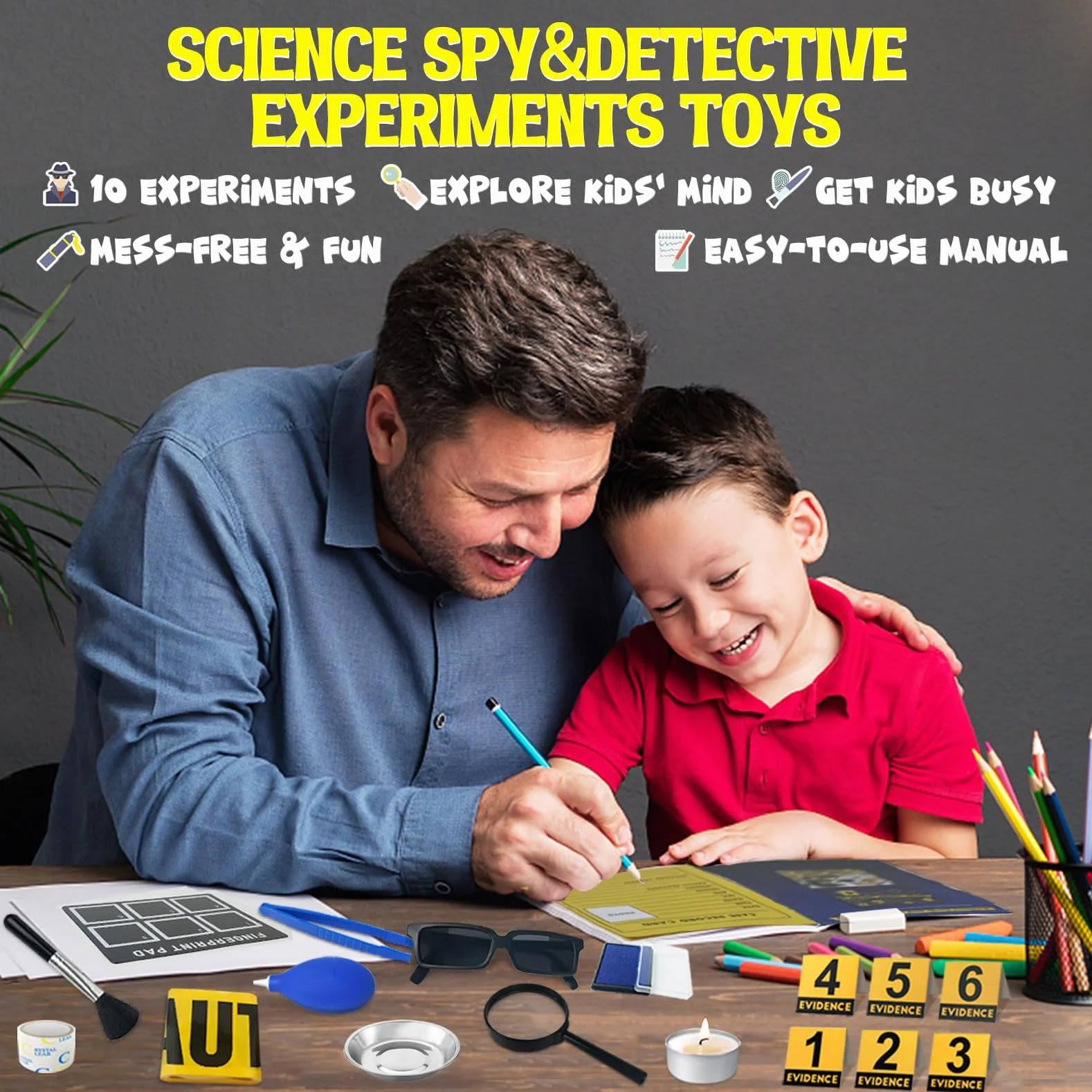 UNGLINGA Detective Kit di Spionaggio Kit Penna a Inchiostro Invisibile Detective Regali per di 6-8-10-12 Anni Investigativi Esplorazione