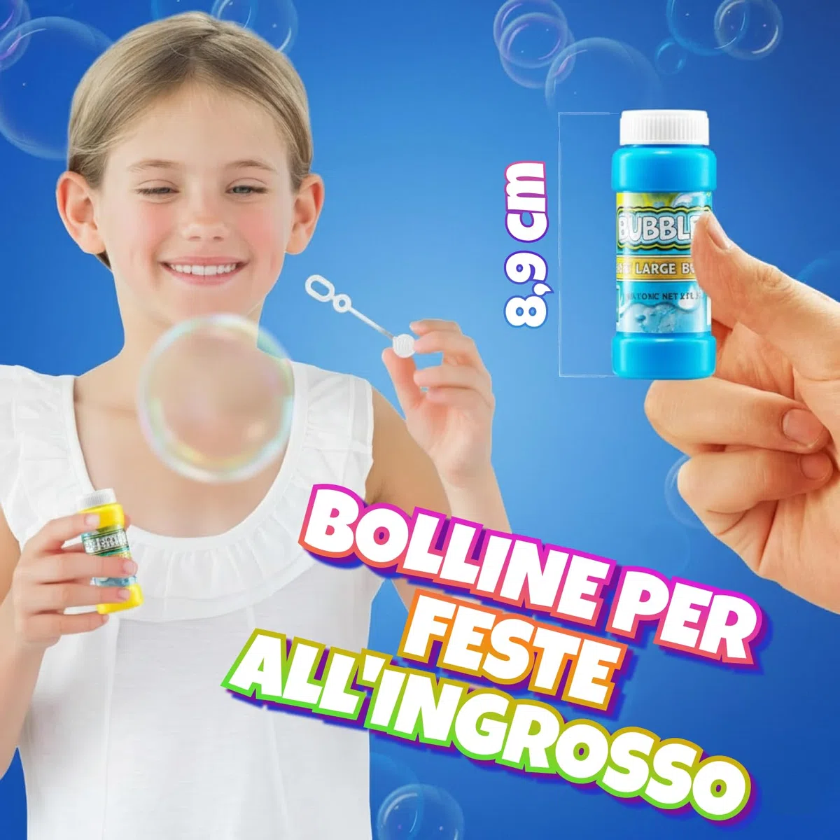 Bolle di sapone per bambini – Confezione da 24, 59,1 ml con bacchette, colori neon assortiti per giochi all'aperto, feste di compleanno e sacchetti regalo