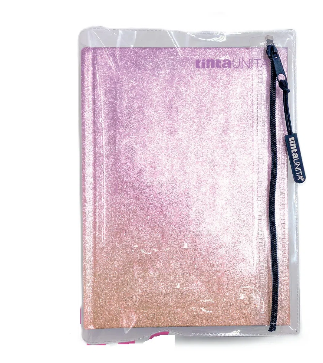 Tinta Unita Glitter Diario Scuola 16 Mesi 2026-2027 con Sovracoperta PVC Accessoriata + 4 Art Marker – 512 Pagine – 4 Varianti (Rosa Glitter)