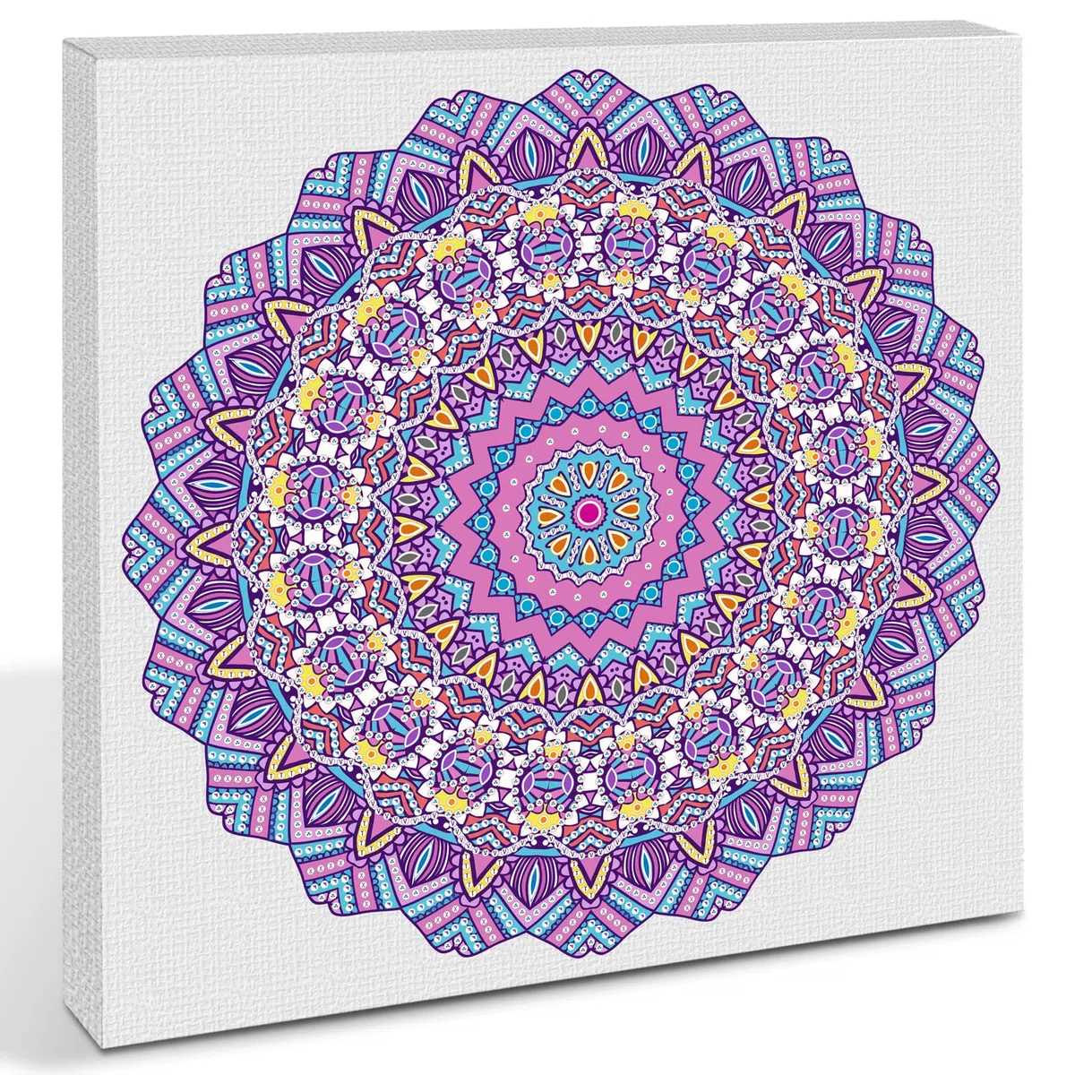 Ursus 43520008F - Diamond Painting Mandala Set 8, set artigianale con tela e pietre nei toni del viola, rosa e blu