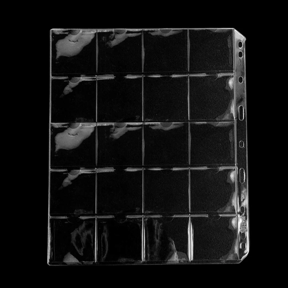 Uncle Paul Pagine tascabili per Monete da 5x5 cm (2 "x2) Lancia Monete Portamonete Standard a 9 Fori per Raccolta Monete 20 Tasche per la Maggior Parte delle Dimensioni Monete CS38