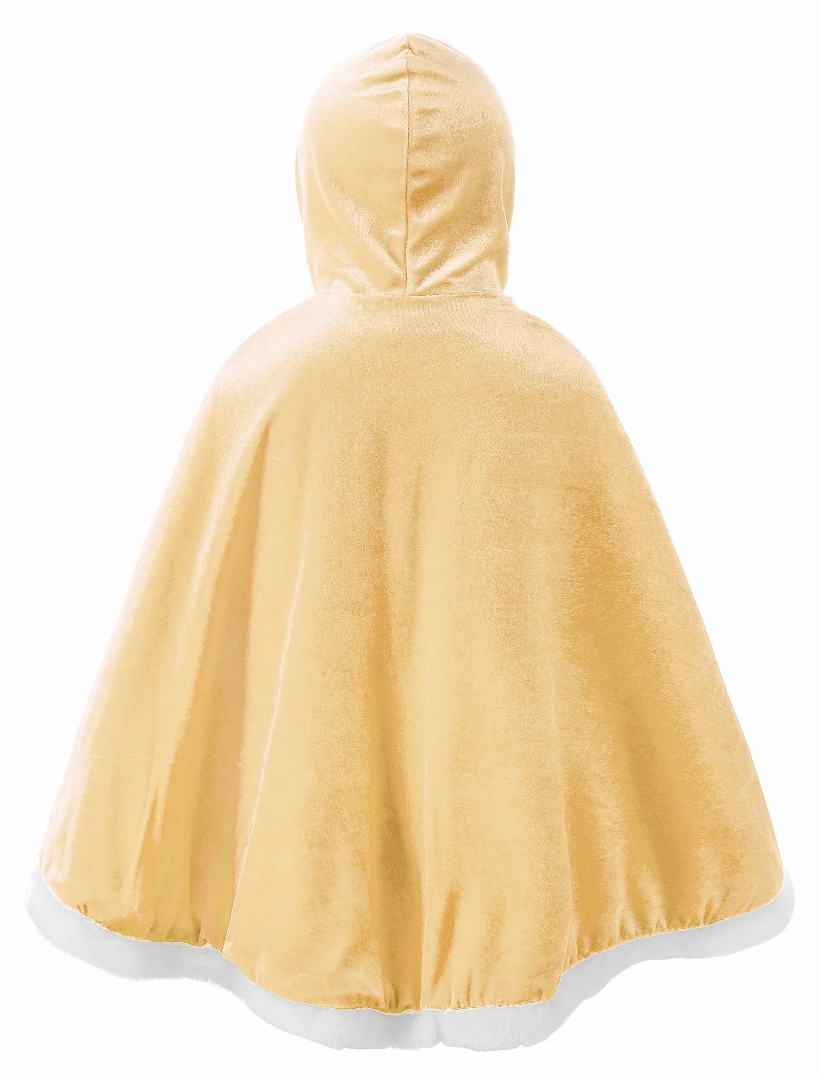 JerrisApparel Bambine Principessa Mantello Costume con Cappuccio Halloween Capo (110, Giallo)