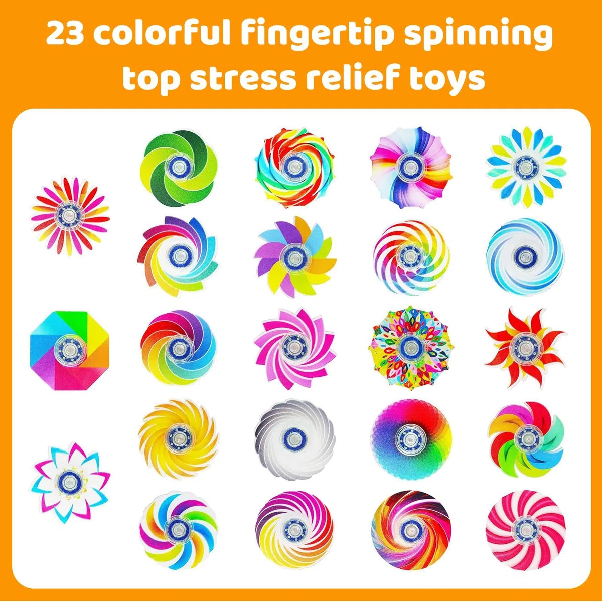 24 Pezzi Fidget Spinners, Giocattoli Sensoriali Arcobaleno, Giocattolo Sensoriale a Mano Fidget, Ideali per Feste, Regali di Compleanno, Alleviare lo Stress da Ansia