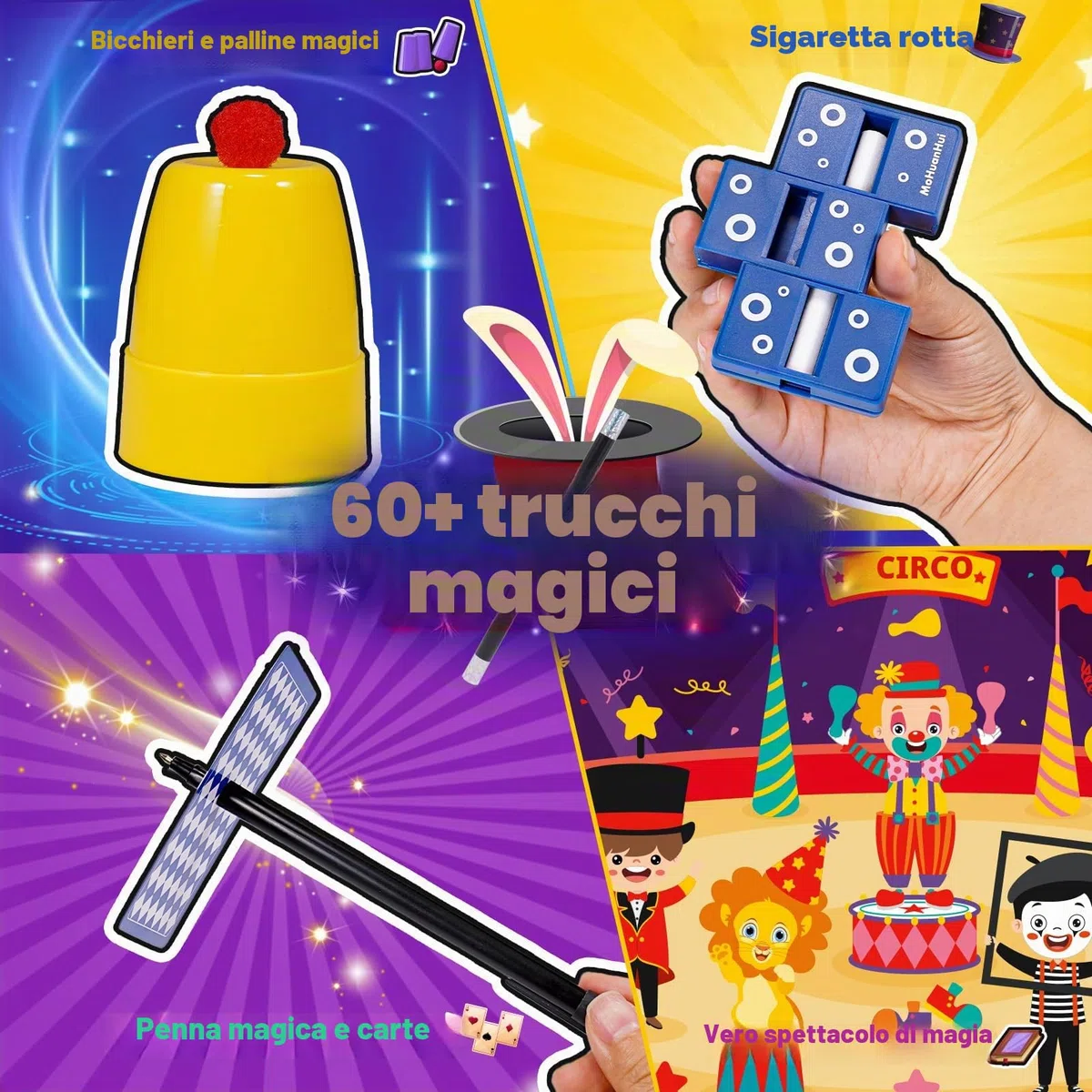 Giochi di Magia, Giocattoli Bambino 6 7 8 9 Anni Trucchi di Magia Giochi Bambino Bambina 6 7 8 9 10 Anni Maschio Regalo Bambino Bambina 6-10 Anni 60+ Trucchi Magici Regalo Bimbo 6-9 Anni Maschio