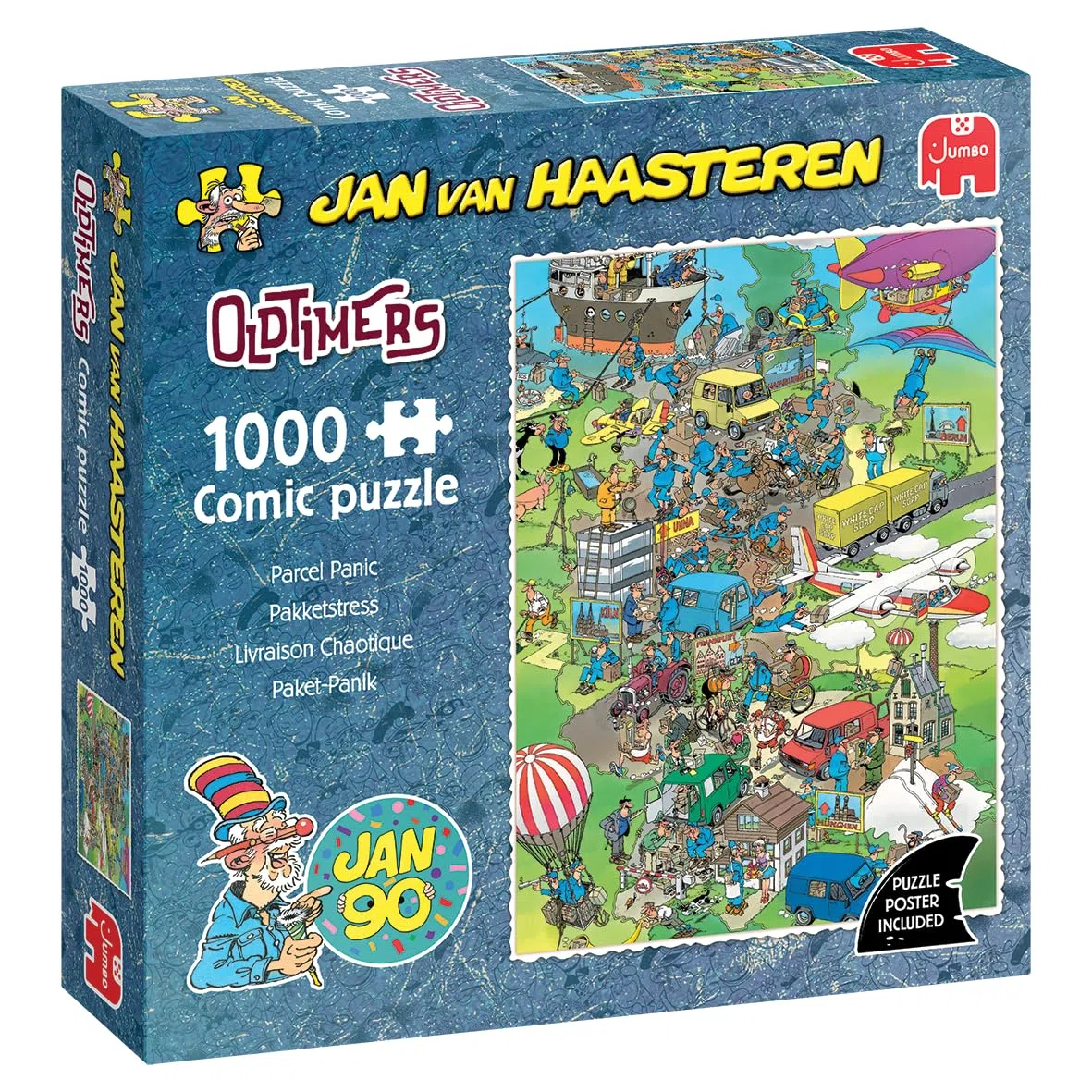 Jan Van Haasteren Parcel Panic, Oldtimers – Puzzle 1000 Pezzi Per Adulti, Adolescenti – Divertente, Stimolante E Spiritoso, Regalo Di Compleanno E Natale – Materiali certificati FSC 68 x 49 cm – Jumbo