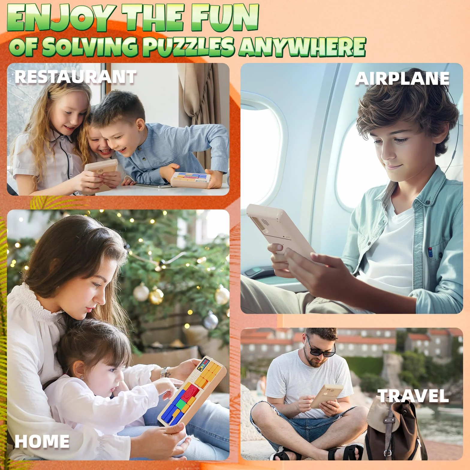 HOMESTEC Puzzle Rompicapo Scorrevole, Palmare da Gioco Elettronico, 520 Livelli e 3 Modalità di Gioco, Giocattolo Educativo per Bambini e Adulti, Regali di Natale, regali di compleanno