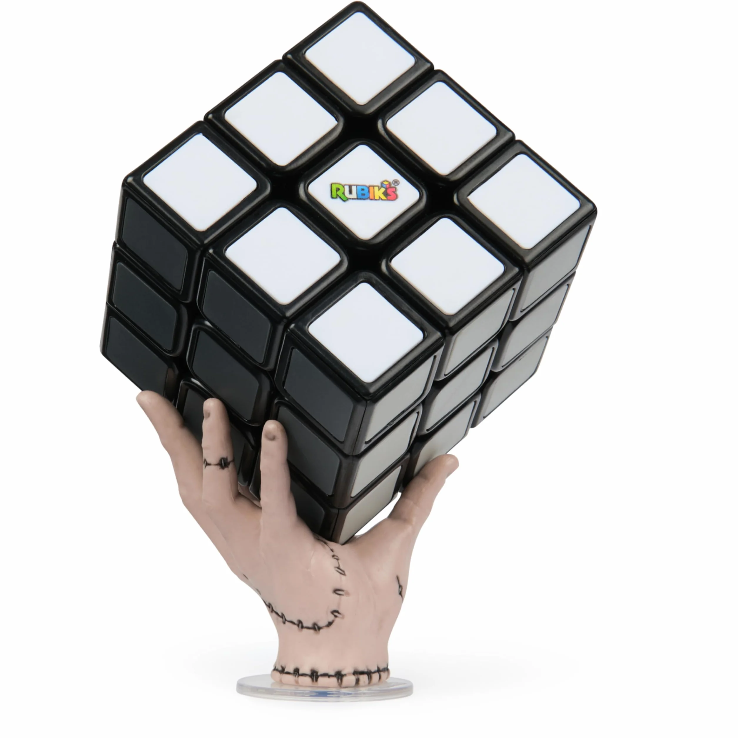 Cubo di Rubik, cubo Mercoledì in scala di grigi della serie di successo Mercoledì, gioco tattile e rompicapo da risolvere, per adulti e bambini dagli 8 anni in su
