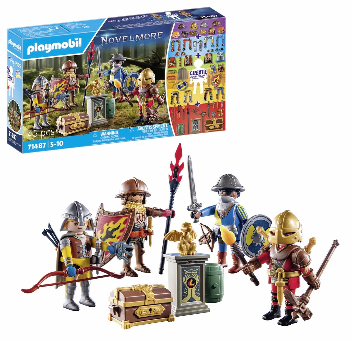 PLAYMOBIL Novelmore 71487 My Figures: Cavalieri, Cavalieri di Novelmore e Cavalieri di Burnham, Figure Personalizzabili, Giochi di Ruolo Divertenti, Giocattolo Realistico per Bambini dai 5 Anni in su