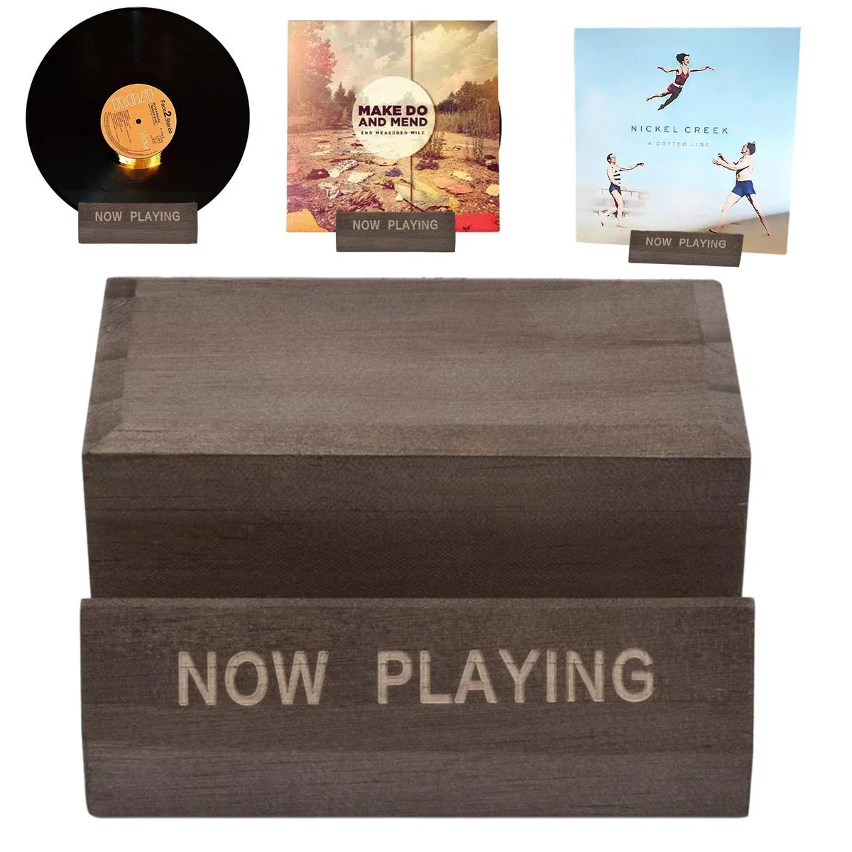 Supporto per dischi in vinile, espositore per dischi in legno, espositore per dischi in vinile, scaffale da tavolo per LP, ora in riproduzione di dischi per LP e per filatura