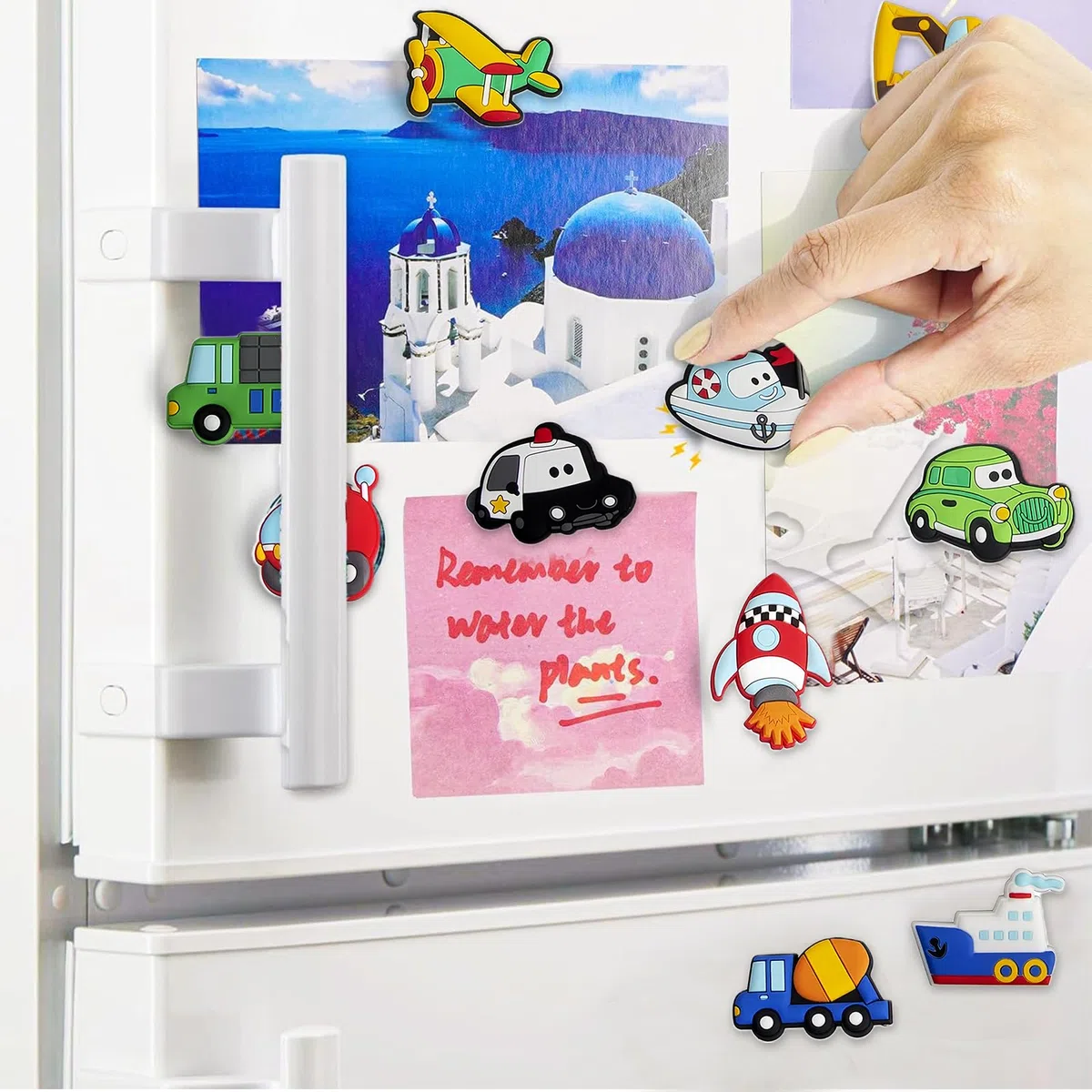27 Magneti in Gomma per Frigorifero Auto Calamite Magneti per Bambini set Calamite Frigorifero Con Auto Dei Cartoni Animati per Frigorifero, Ufficio, Casa, Dispensa, Lavagna Bianca