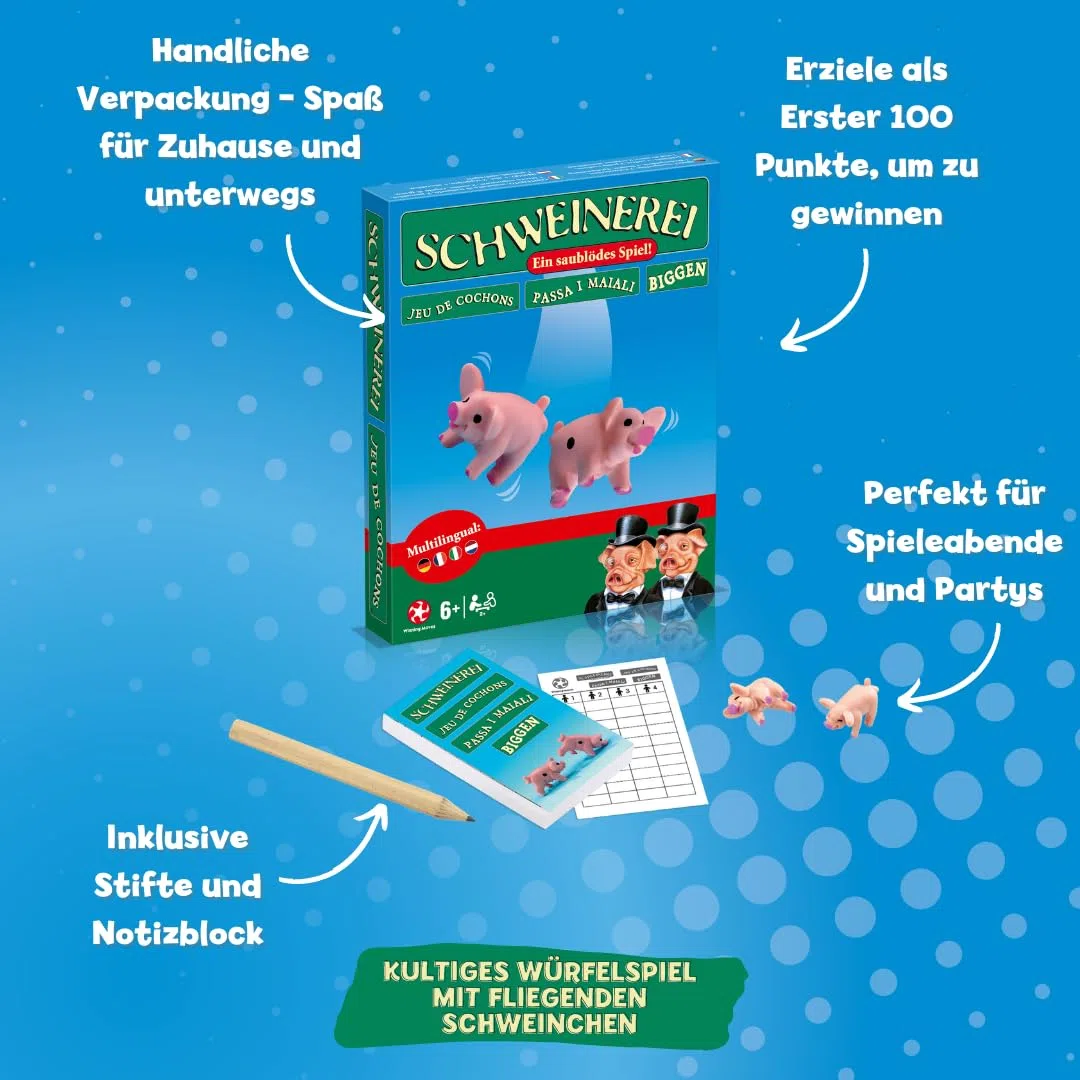 Winning Moves - Maiale (Nuova Scatola) - Il Gioco per Feste per Bambini, Famiglie e Adulti - età 8+ - Tedesco