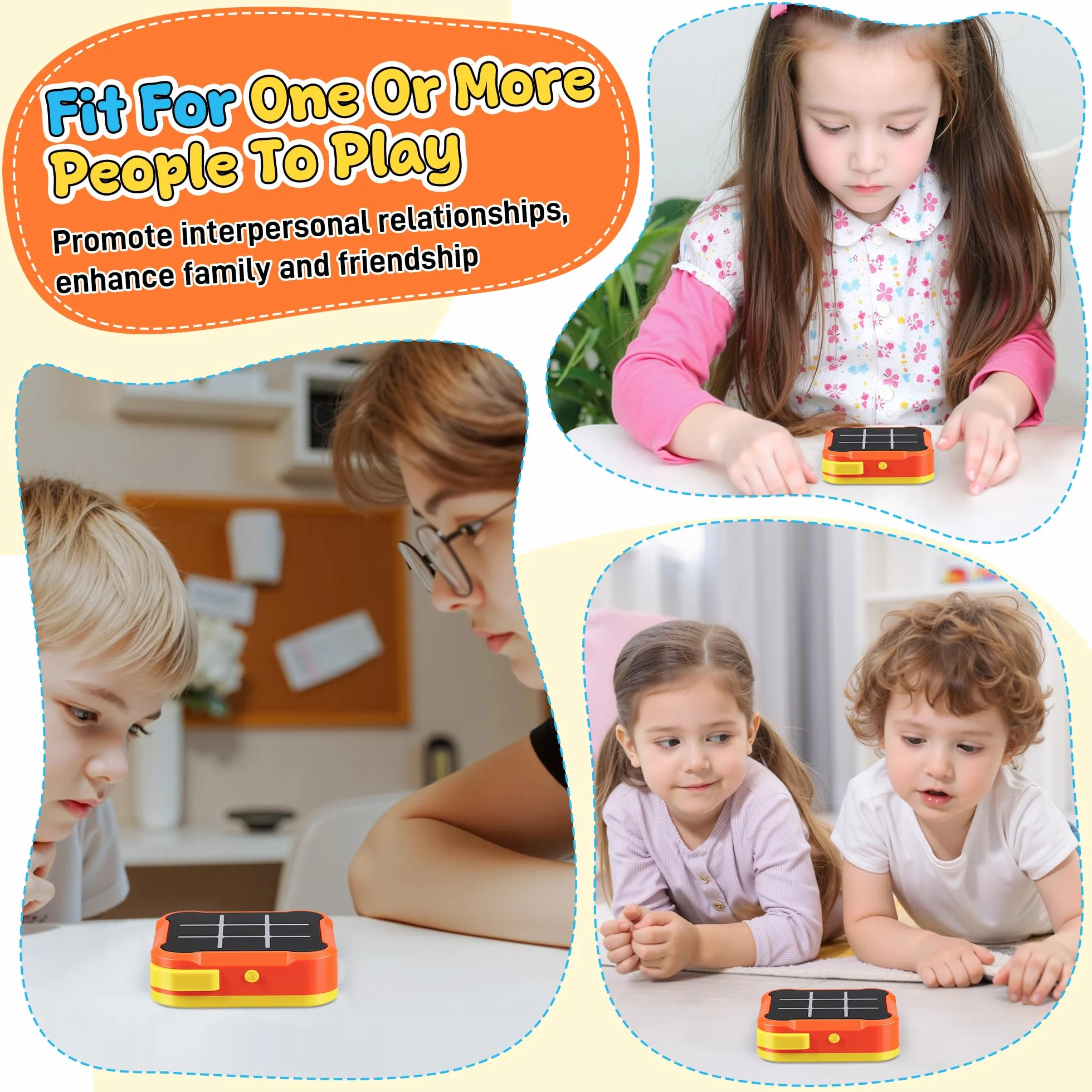 Elettronico Tic Tac Toe Bolt Gioco 4-in-1, Console Giochi Tris Elettronico Silenziosa, Giochi Portatili da Viaggio, Gioco di Reazione e Logica per Adulti, Ricaricabile (1-4 Giocatori), Arancione