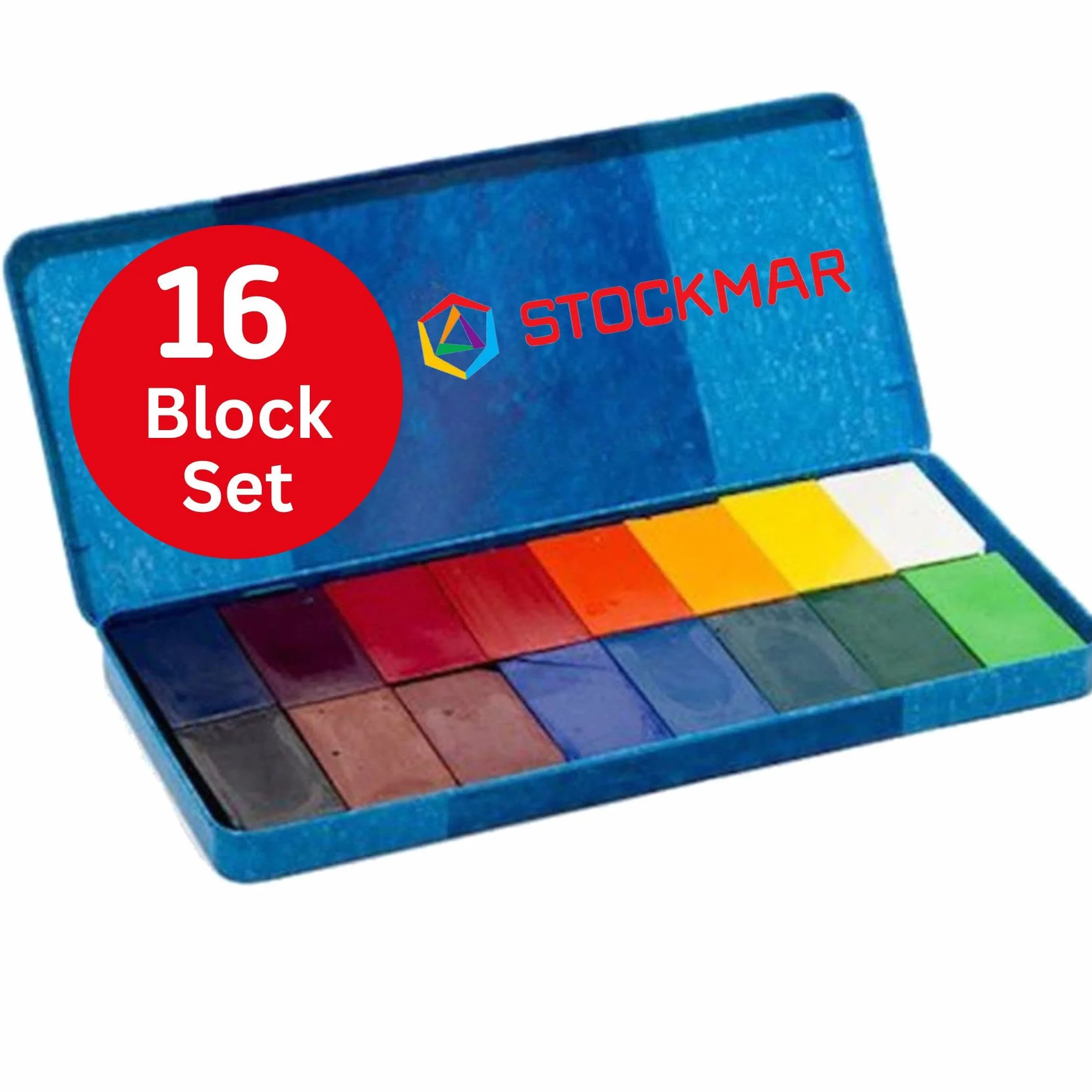 Stockmar 204884266 - Blocchi per pittura a cera (16 blocchi, impermeabili, in cera d'api, in scatola di latta