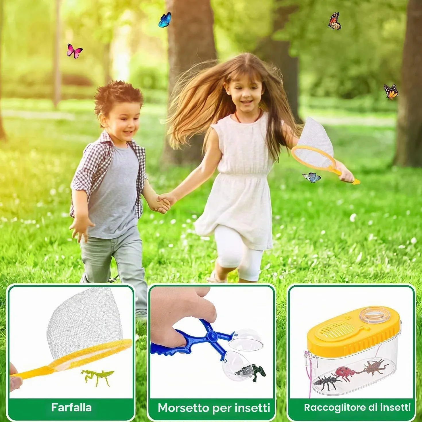 Kizplays Set Explorer Outdoor Giocattoli, Binocolo per Bambini Set Esploratore Avventuriero per Bambini 22 Pezzi con Pinzette Acchiappasetti Bussola Lente d'ingrandimento