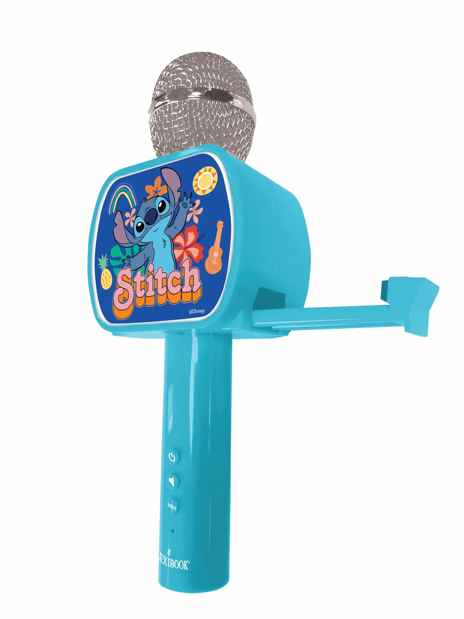 Lexibook Disney Stitch Microfono Bluetooth Funzione Cambio Voce Altoparlante Integrato Supporto Telefono Blu MIC240D