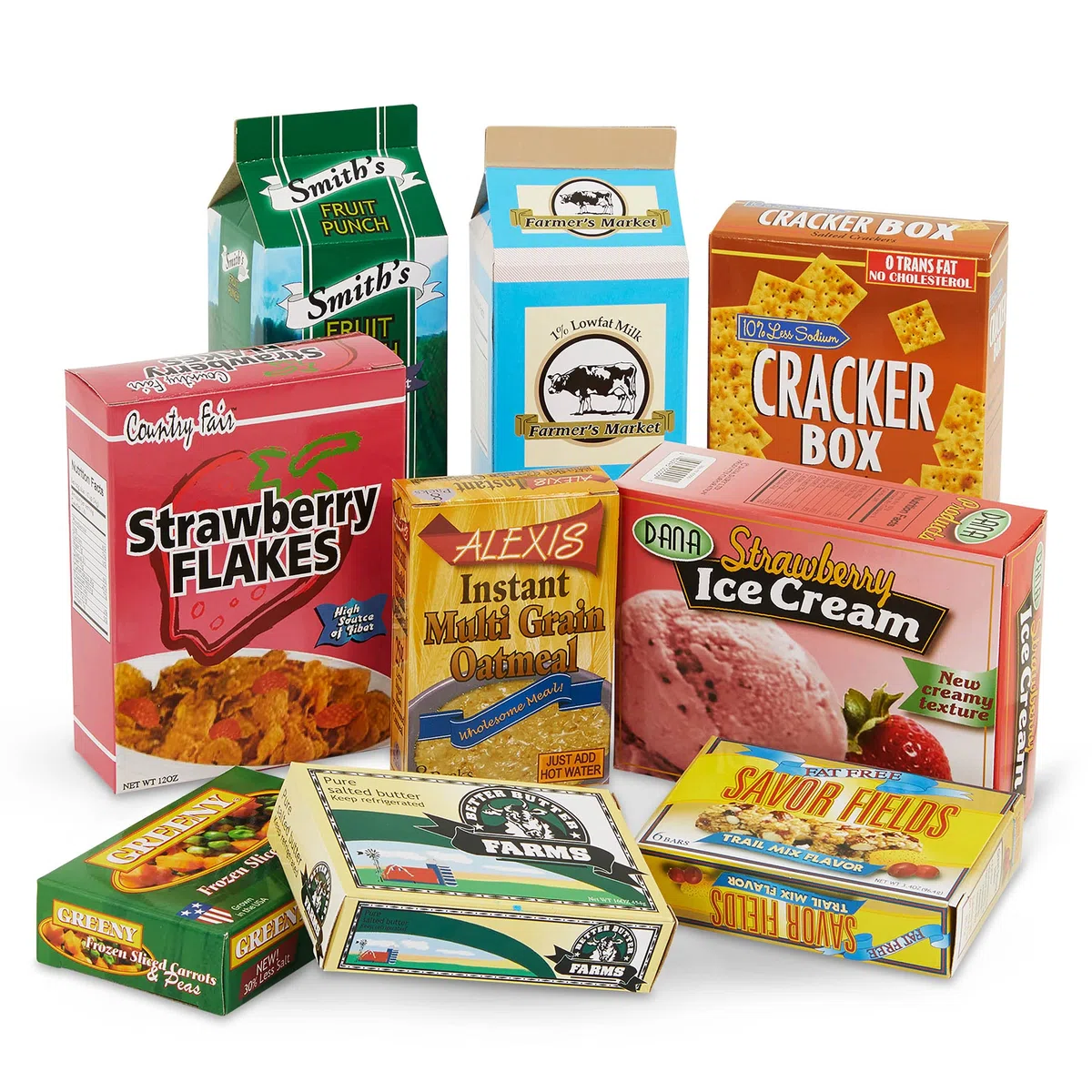 Battat - Dispensa in un secchio - Set di cibo da 79 pezzi - Giocattolo per alimenti e cucina - Negozio di alimentari giocattolo - Gioco di finzione per bambini - 3 anni +