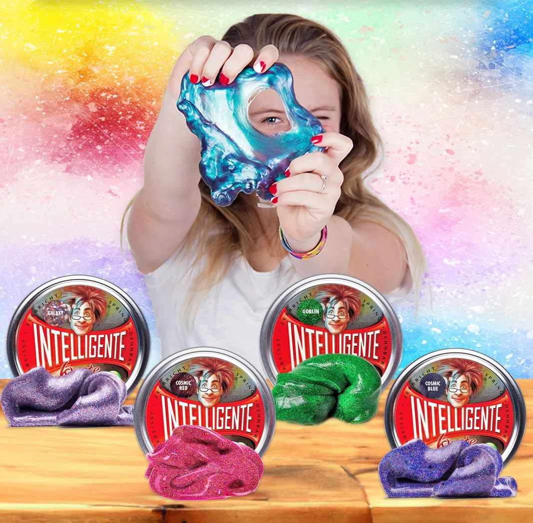 Intelligente Knete - L'originale Galaxy con effetto glitter – plastilina per bambini e pasta terapeutica in un unico – meglio di qualsiasi palla antistress. Per bambini e adulti (scatola standard, 80