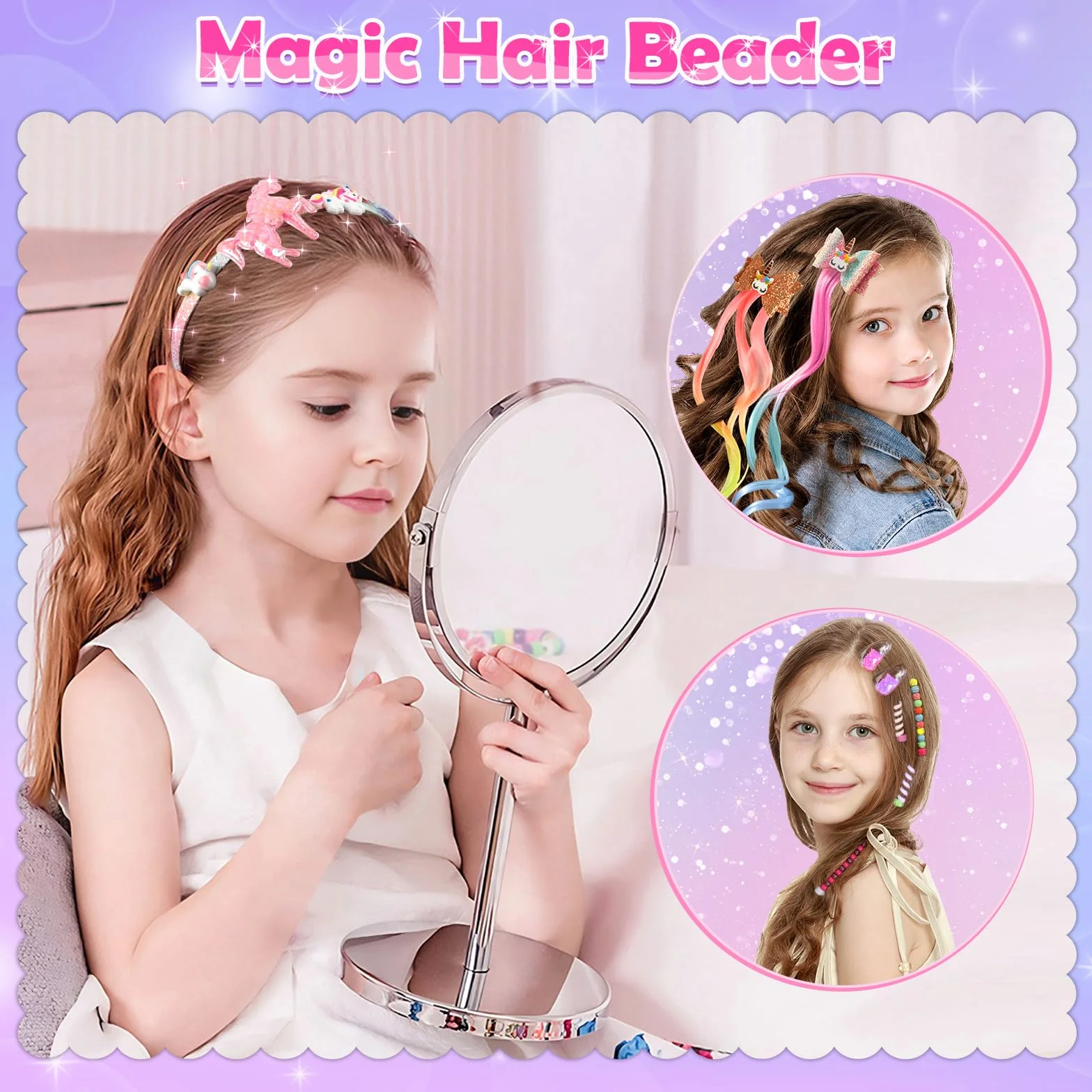 Hzitcigm Regali Bambine 5 6 7 8 9 10 11 12 Anni : Accessori per Capelli Giocattoli Bambina, Lavoretti Creativi per Bambin, Set fai da te per trecce da, Unicorno Regalo di Compleanno Natale per Ragazze