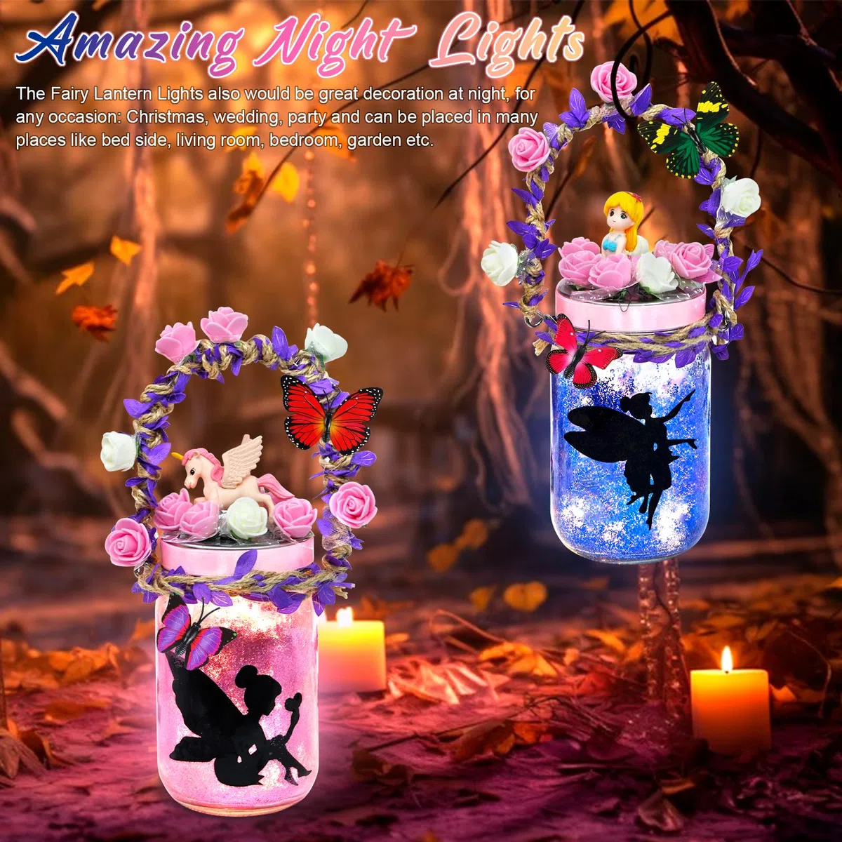 XINGGANG Idee Regalo Ragazza, Kit fai da te Lanterna Fata - Regalo per Bambini 8 9 10 11 12 - Luce Notturna del Barattolo di Vetro con Telecomando - Progetto Artistico Fai-da-te