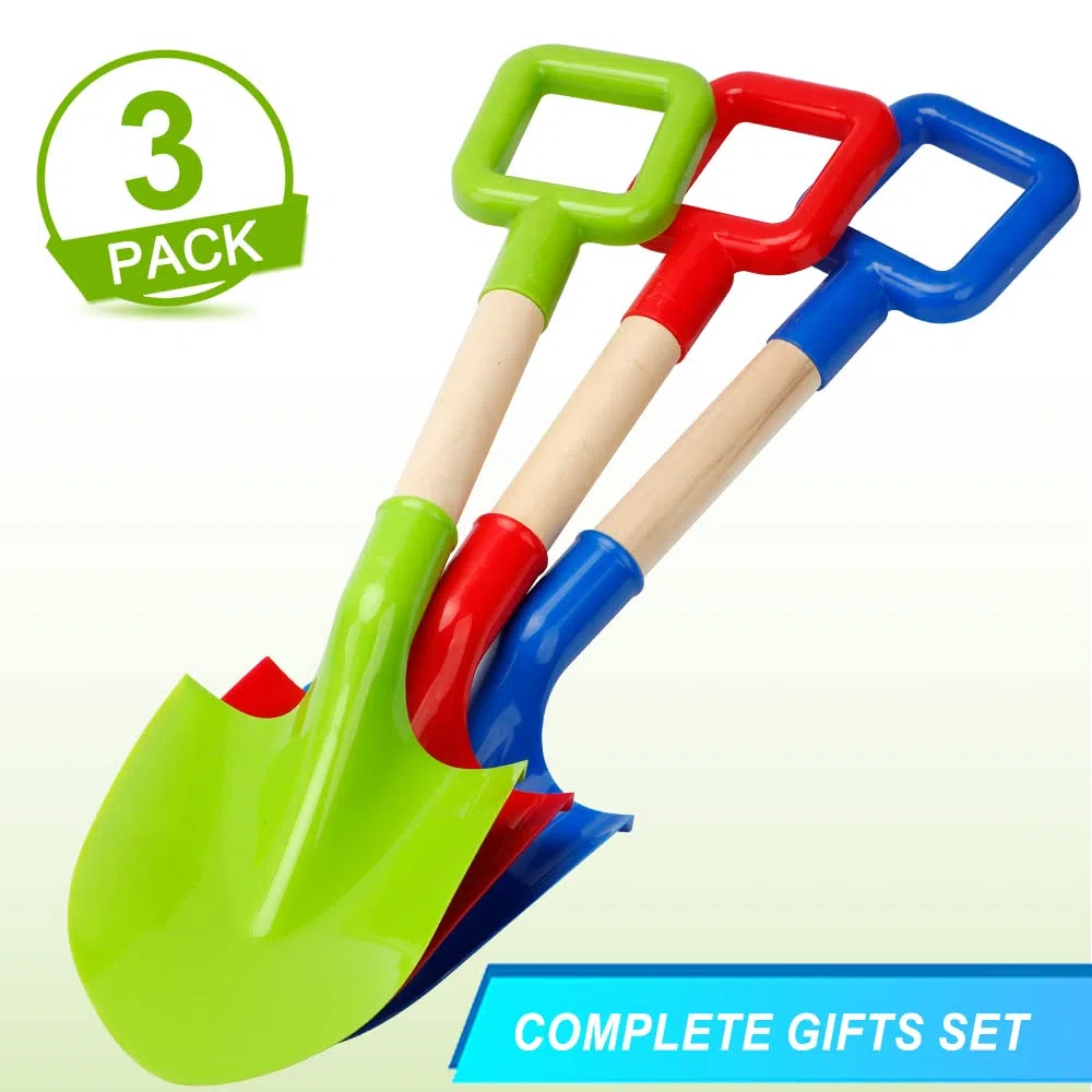 40 cm di lunghezza per bambini Spiaggia Picche di Sabbia Giocattoli Strumenti di Giardinaggio Kit Sandbox Robusto Paletta in Legno Resistente Manico In Plastica ABS Vanga per Giardino Sabbia