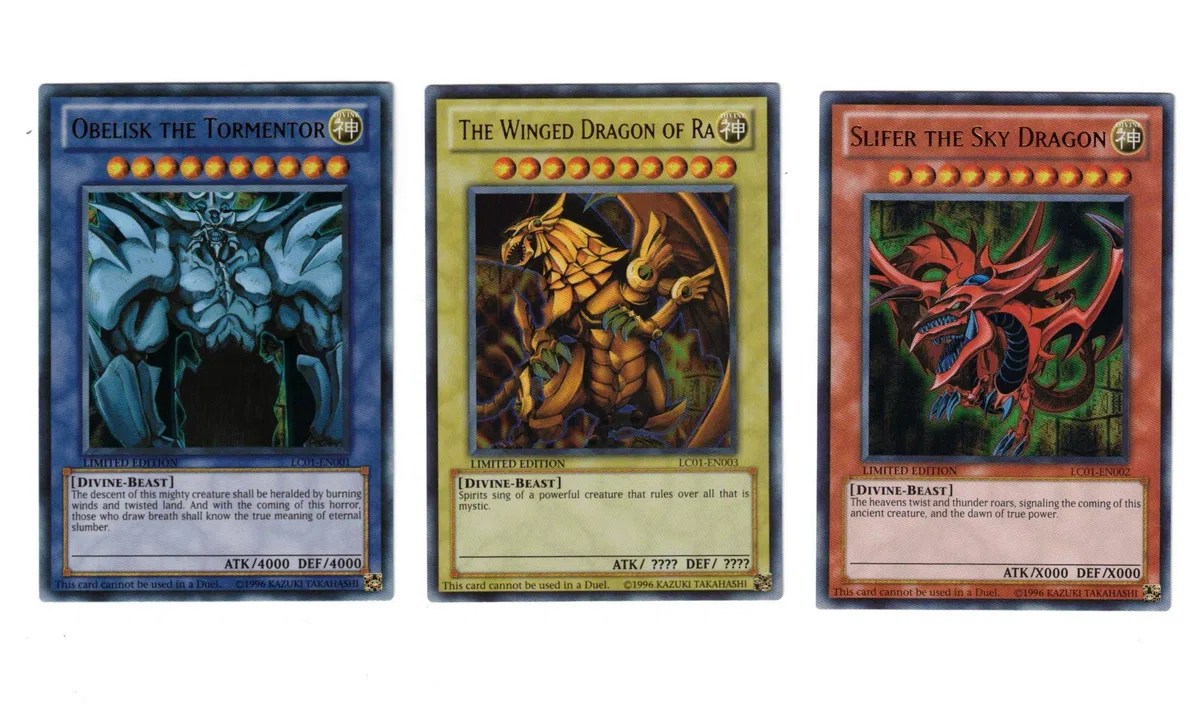 YuGiOh Legendary Collection Ultra Rare God Card Set of 3 Egyptian God Cards Slifer, Obelisk Ra by Yu-Gi-Oh!