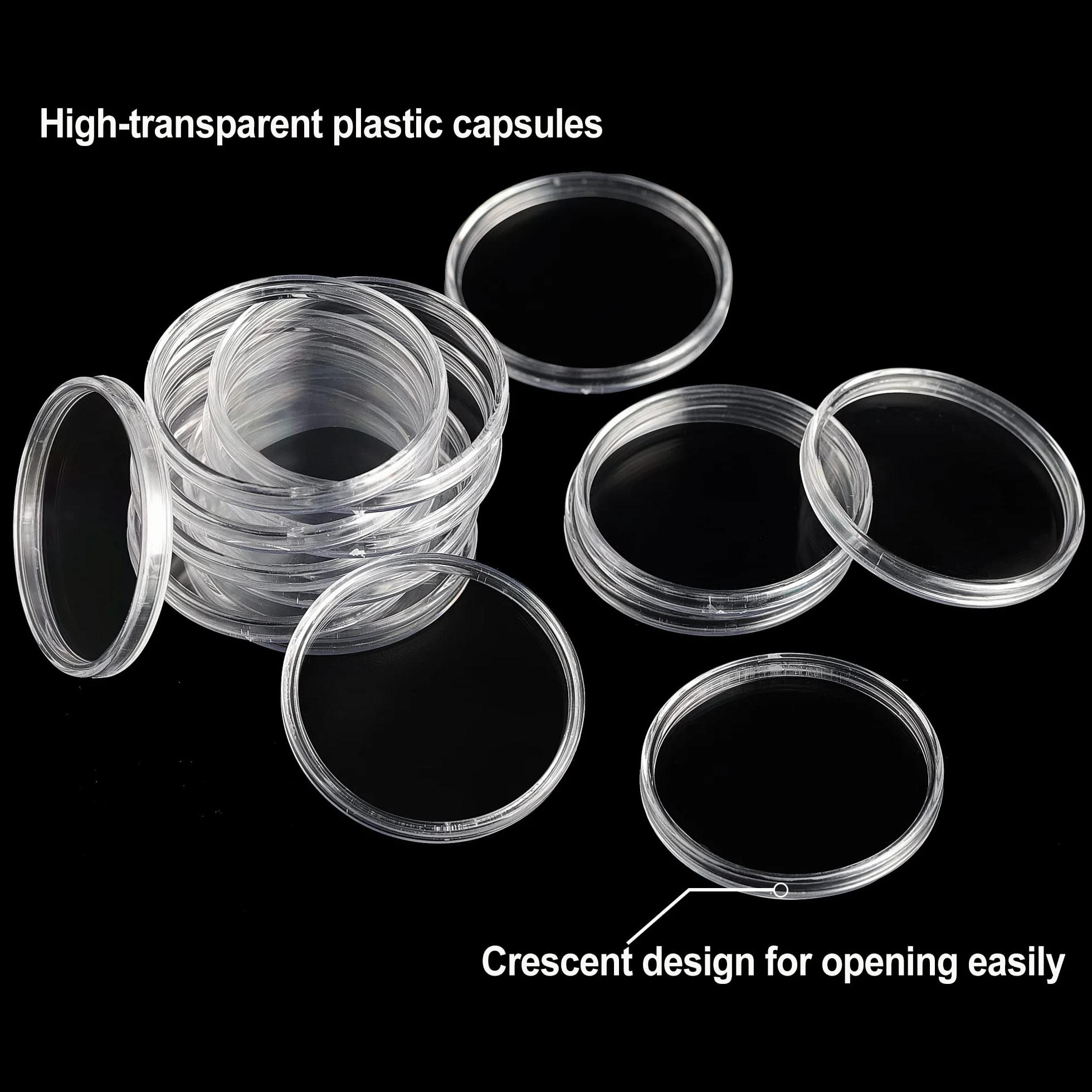 20 set di capsule per monete con 6 dimensioni regolabili Proteggi la custodia portamonete con guarnizione in schiuma per la raccolta di monete DC03 ([16/21/26/31/36/46MM]-20 Sets