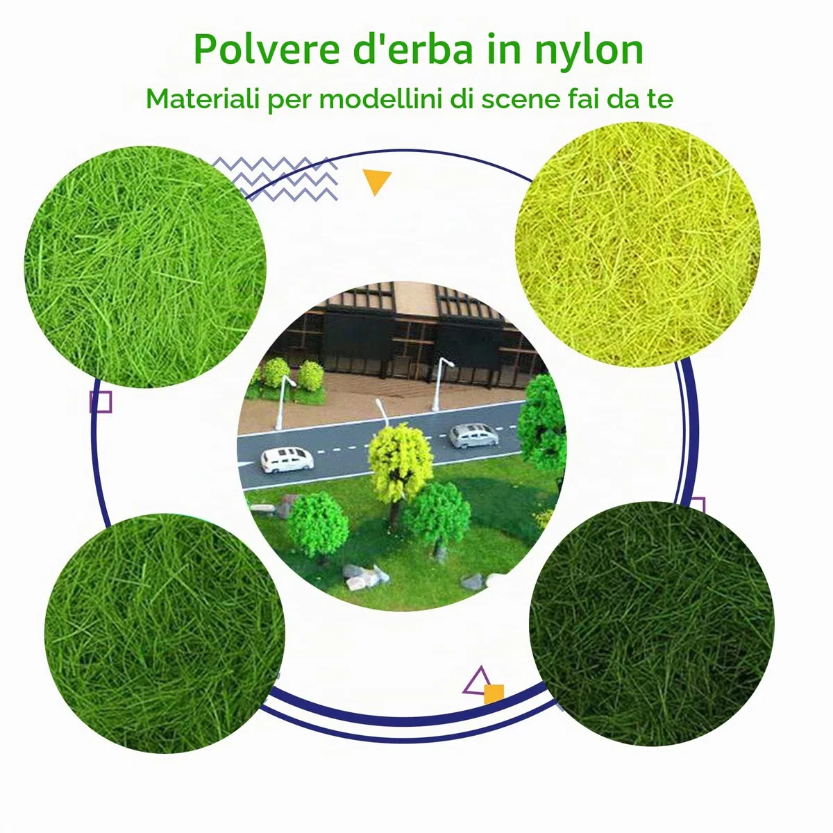 Mini floccaggio di Erba statica, applicatore per Mini floccaggio a Quattro Colori, applicatore in ABS con Impugnatura Antiscivolo per Strumento Manuale per modellazione scenica Fai-da-Te