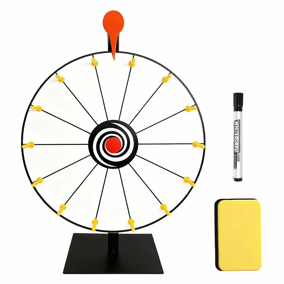 Ruota della Fortuna, 30cm la Ruota della Fortuna Gioco con 14 Slot, Gioco Ruotas della Fortuna, Ruotas dei Premi da Tavolo con Gomma e Pennarello per Carnival Giocos, Feste di Gioc, Fiere