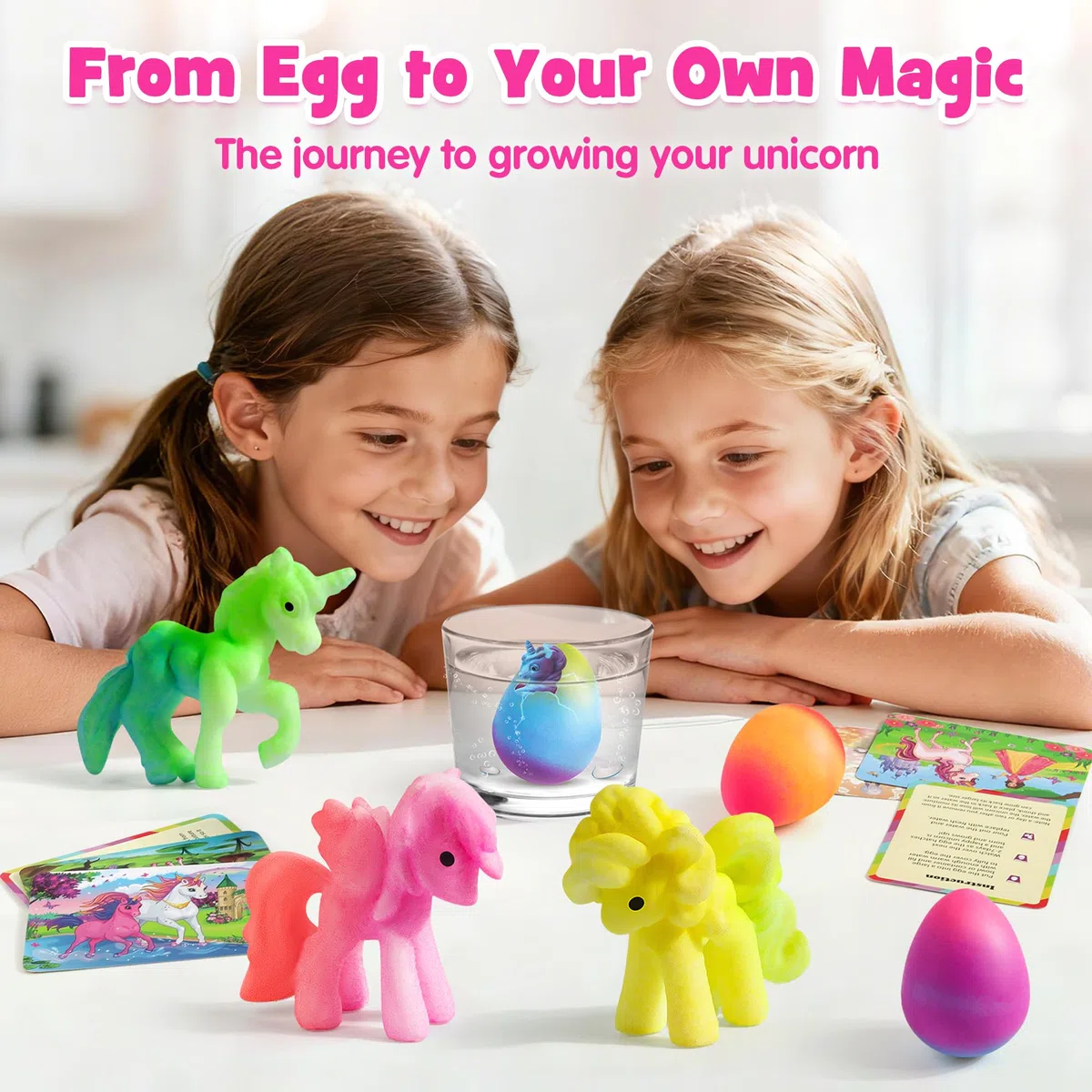 Mocoosy Uova di Unicorno da Cova Arcobaleno per Bambini - 6 Pezzi Sorpresa Magica Uova in Crescita Unicorno Giocattoli Regali per Ragazze, Giocattolo Magico Regalo di Compleanno per Ragazze 3-12 Anni