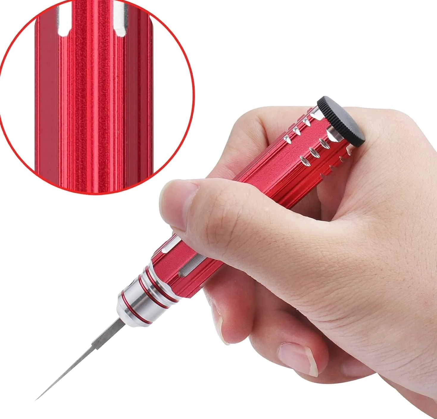 7 in 1 primo modello Scriber con 7 lame Gundam resina intagliato Scribe linea Chisel strumento di taglio (0.1/0.2/0.4/0.6/0.8/1.0/2.0mm) Rosso