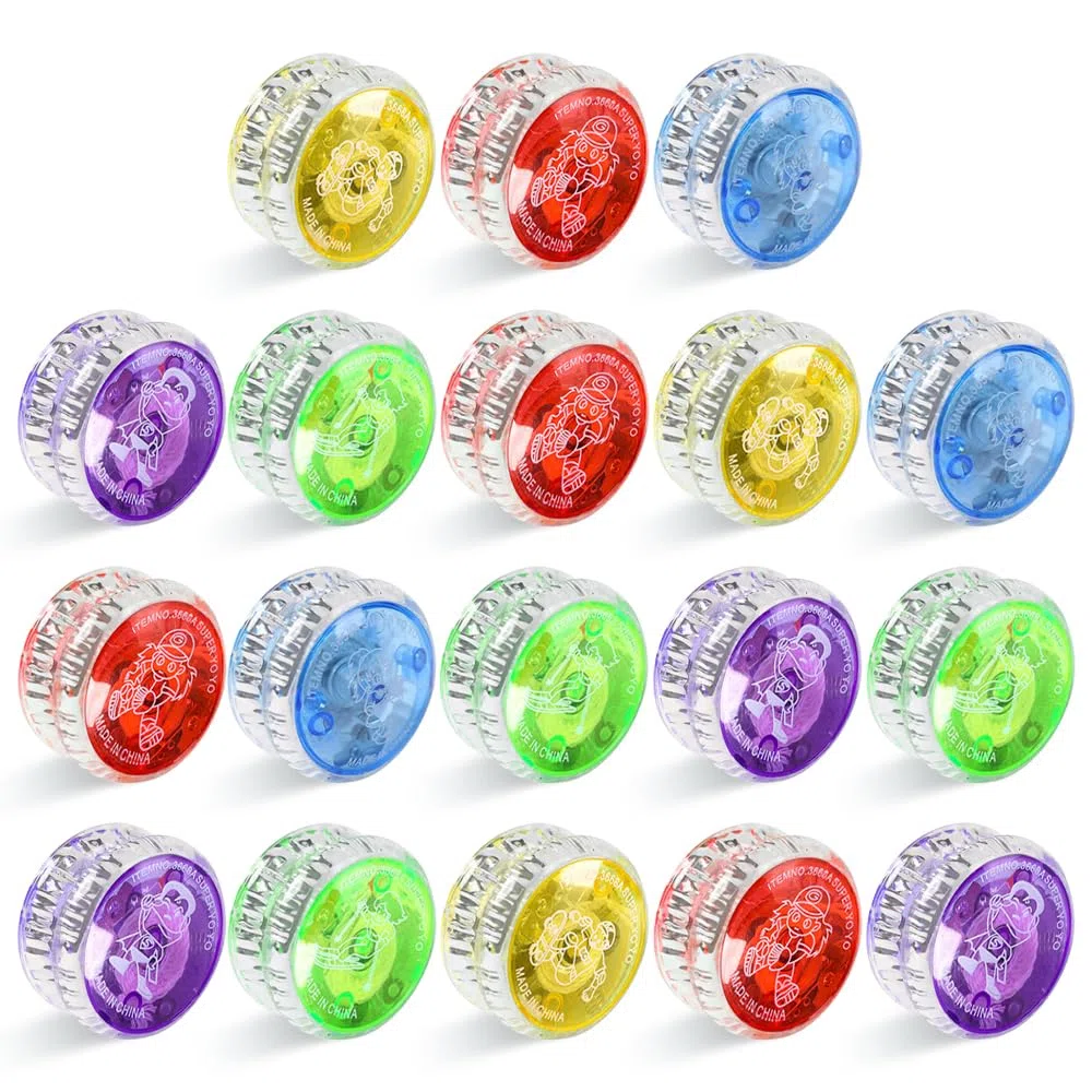Yoyo, 18 Pezzi con Luci per Bambini e Studenti Principianti, Giochi da Regalare per Compleanni, Feste e Celebrazioni