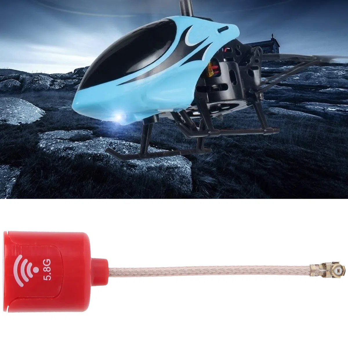 Antenna RHCP da 5,8 Ghz, Antenna a lungo raggio da 2,8 dBi, Interfaccia UFL ad alto guadagno Antenna lunga per aerei RC FPV (Rosso)