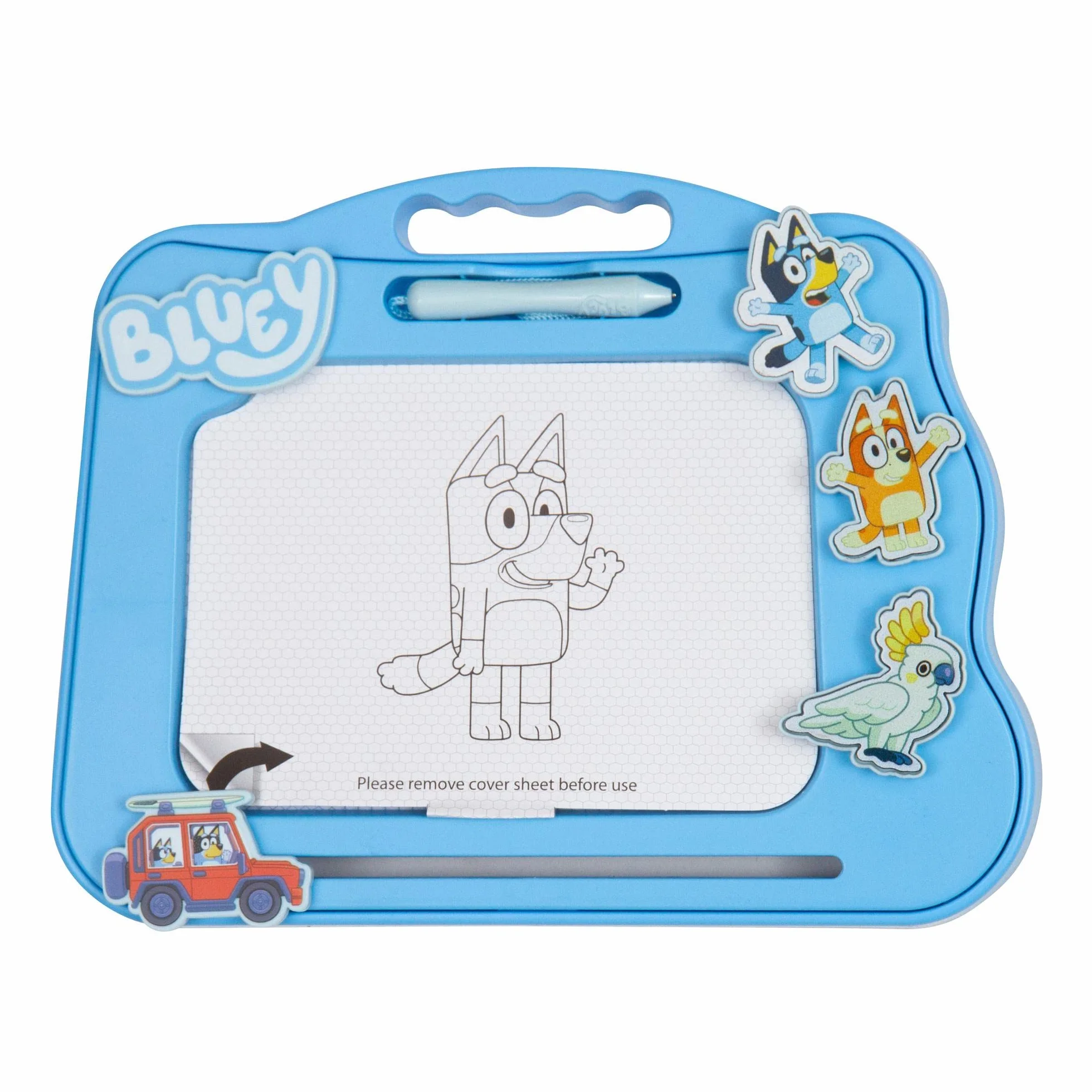 Giochi Preziosi - Bluey Lavagnetta Magnetica per Disegnare I Personaggi Preferiti della Serie Include Tre Simpatici Magneti, per Bambini A Partire dai 3 Anni, Bly14000