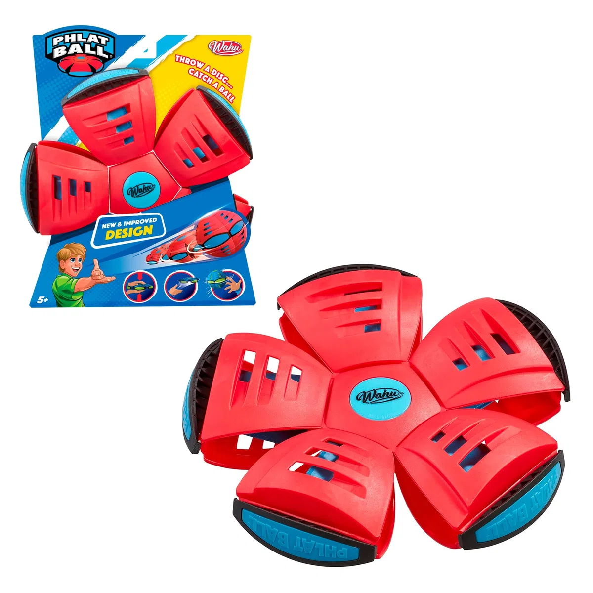 Bizak Phlat Ball Colore Rosso, Disco e Palla 2 in 1 schiacciabile e Portatile, Lancia Come Disco e Cattura Come Palla, Giocattolo Attivo per Esterno, per Bambini dai 5 Anni (6551614-1)