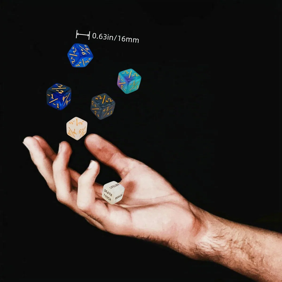 90 PCS MTG Contatori di Dadi - Contatore di Parole Abilità, -1/+1 Life Counter, Shield Life Counter Dice, Marble Colour D6 Dice Dice, per MTG, Giochi di Carte