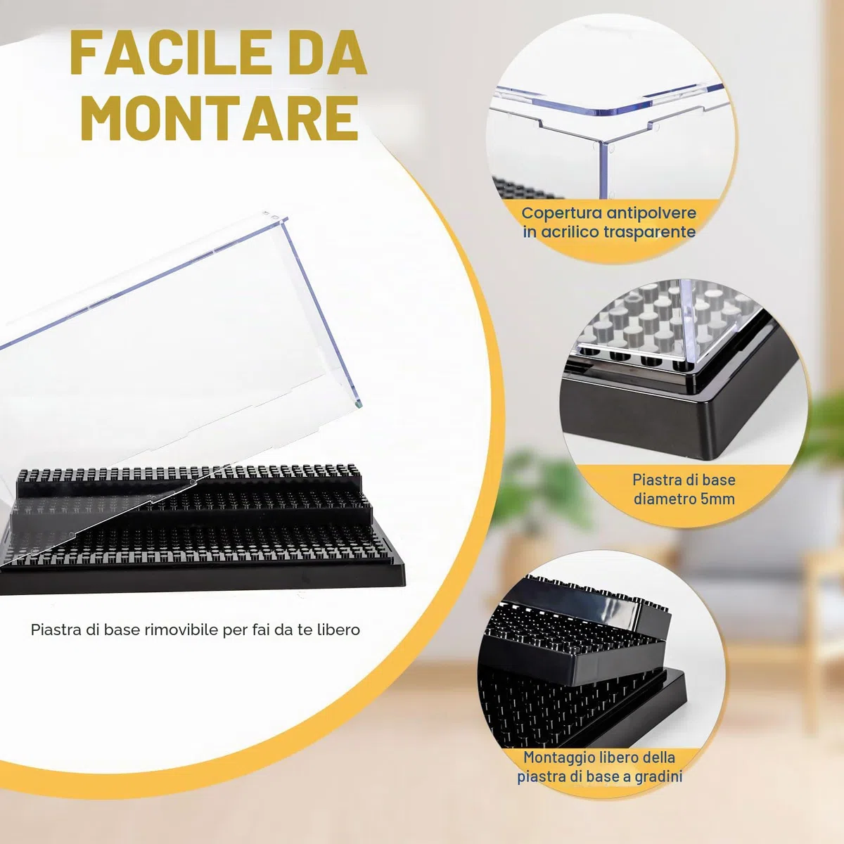 Minifigures Vetrina Espositiva per Lego Contenitore Acrilico Vetrinetta Collezionismo Modellismo Antipolvere Modellini Auto Scatola Plexiglass Trasparente Personaggi Minix Collectible Figurines Porta