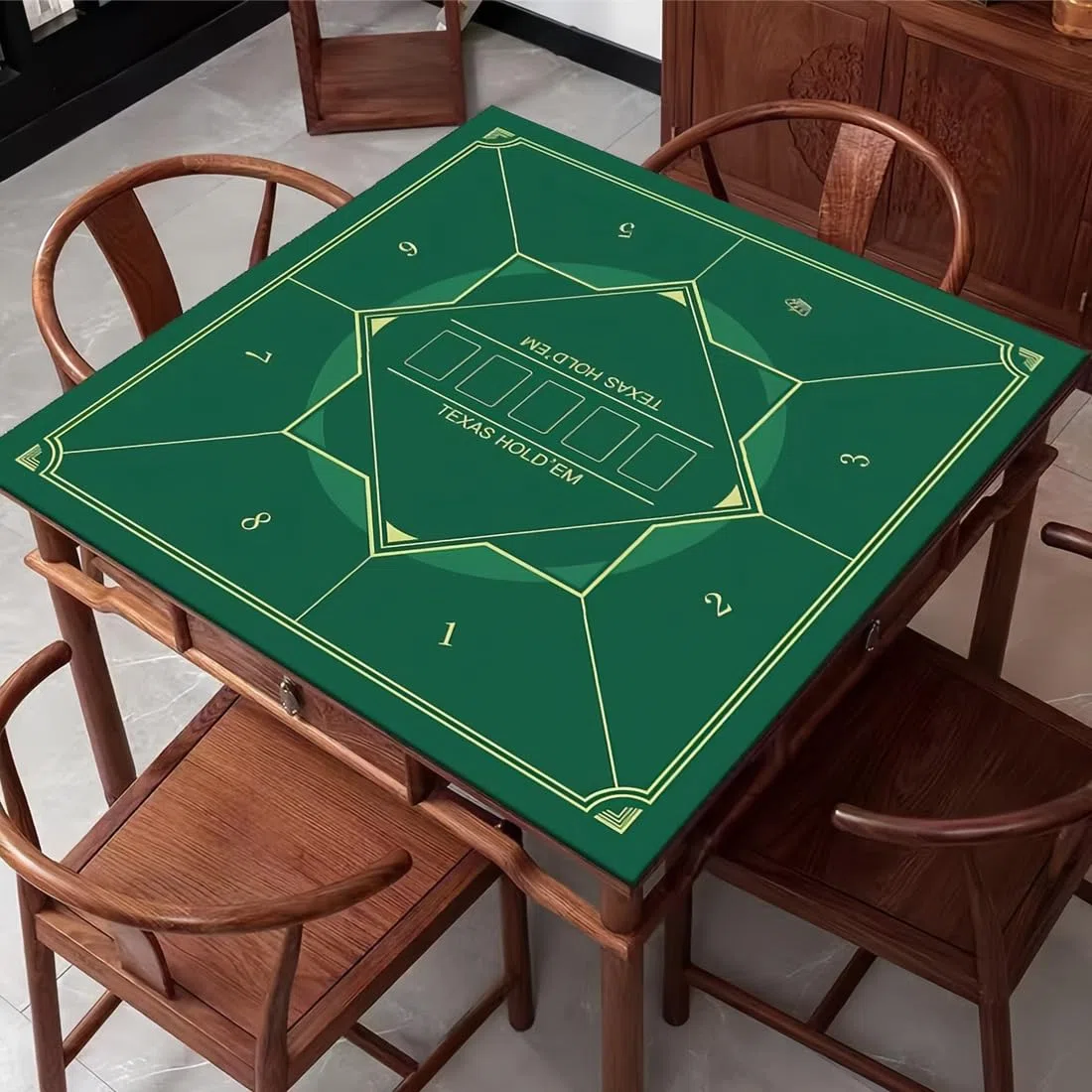 Tappetino Poker Quadrato, Texas Holdem Panno Verde per Tavolo da Gioco, Tappetino da Tavolo Poker, Tappeto Verde da Gioco(100 * 100 cm)