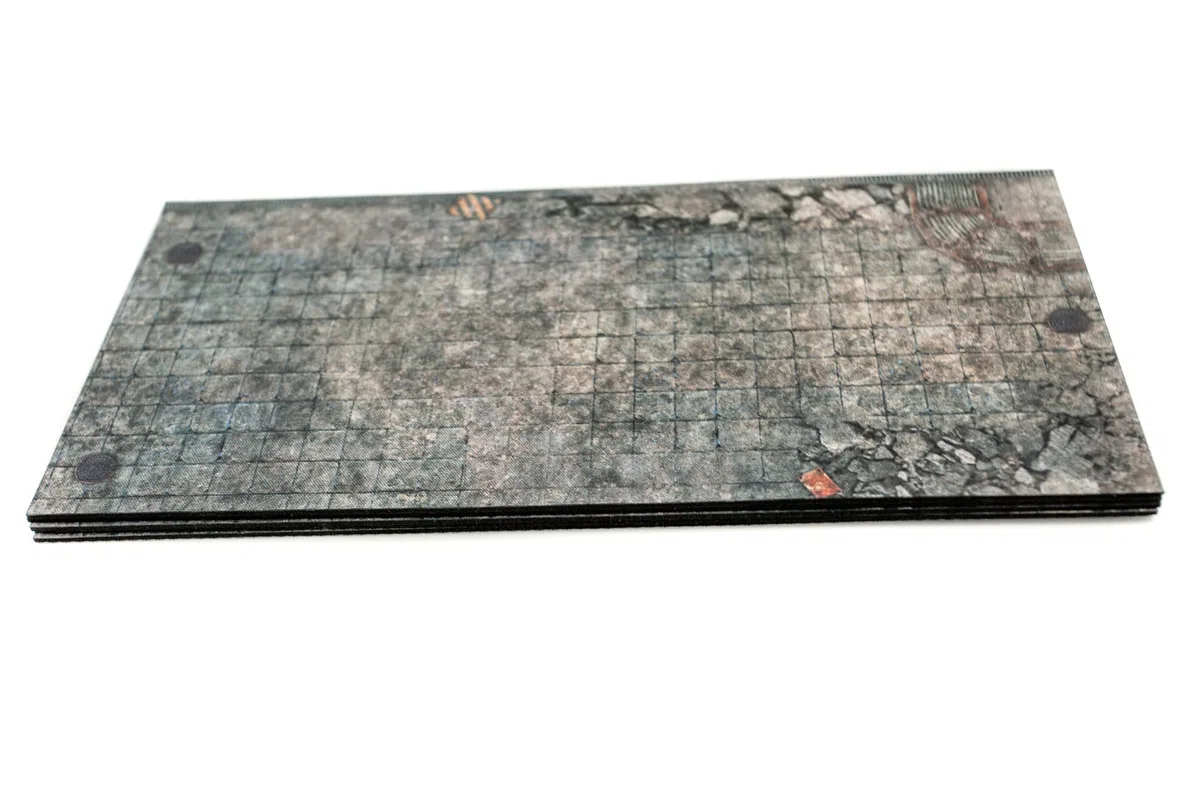 Zone di gomma compatibili con Warhammer 40K - Quadrato distrutto - 5 pezzi